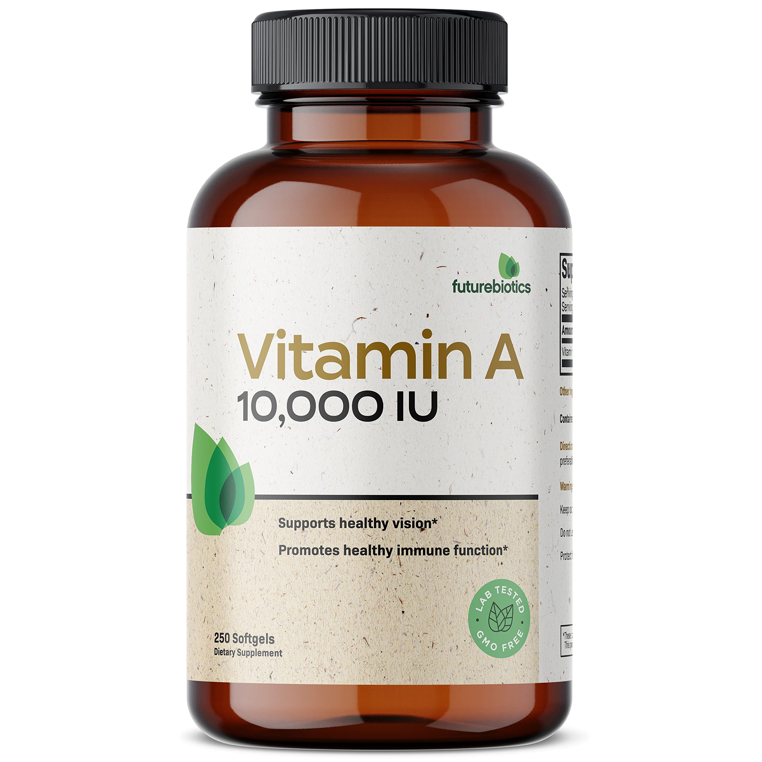 Futurebiotics Vitamin A 10,000 IU Premium Non-GMO Formula Supports Healthy Vision & Immune System and Healthy Growth & Reproduction, 250 Softgels