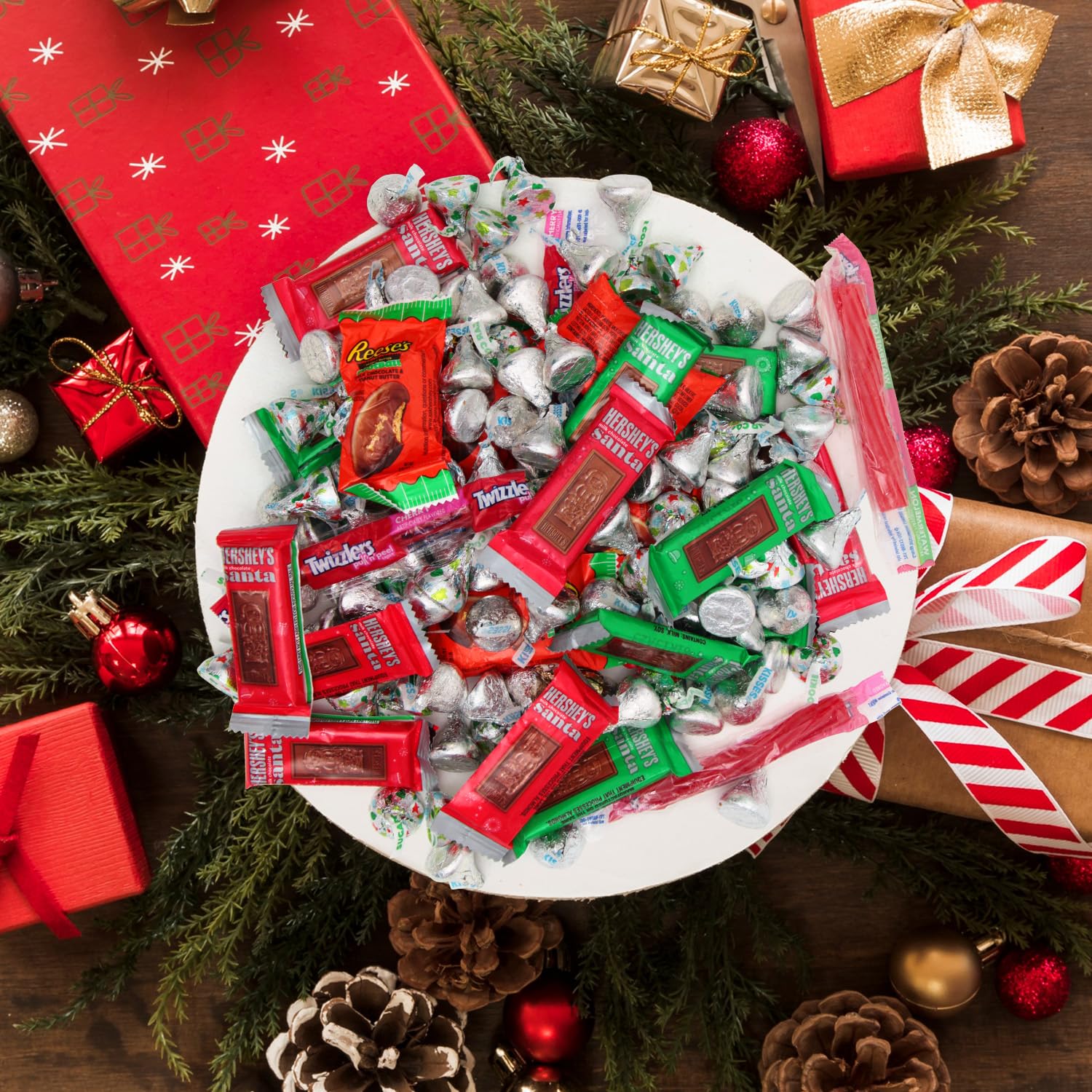 Christmas Chocolates Variety Pack, Christmas Candy Bulk Individually Wrapped, Delicious Christmas Kisses for Christmas Candy Bags and Party Favors, Perfect for Christmas Candy Stocking Stuffers (5 Lb)