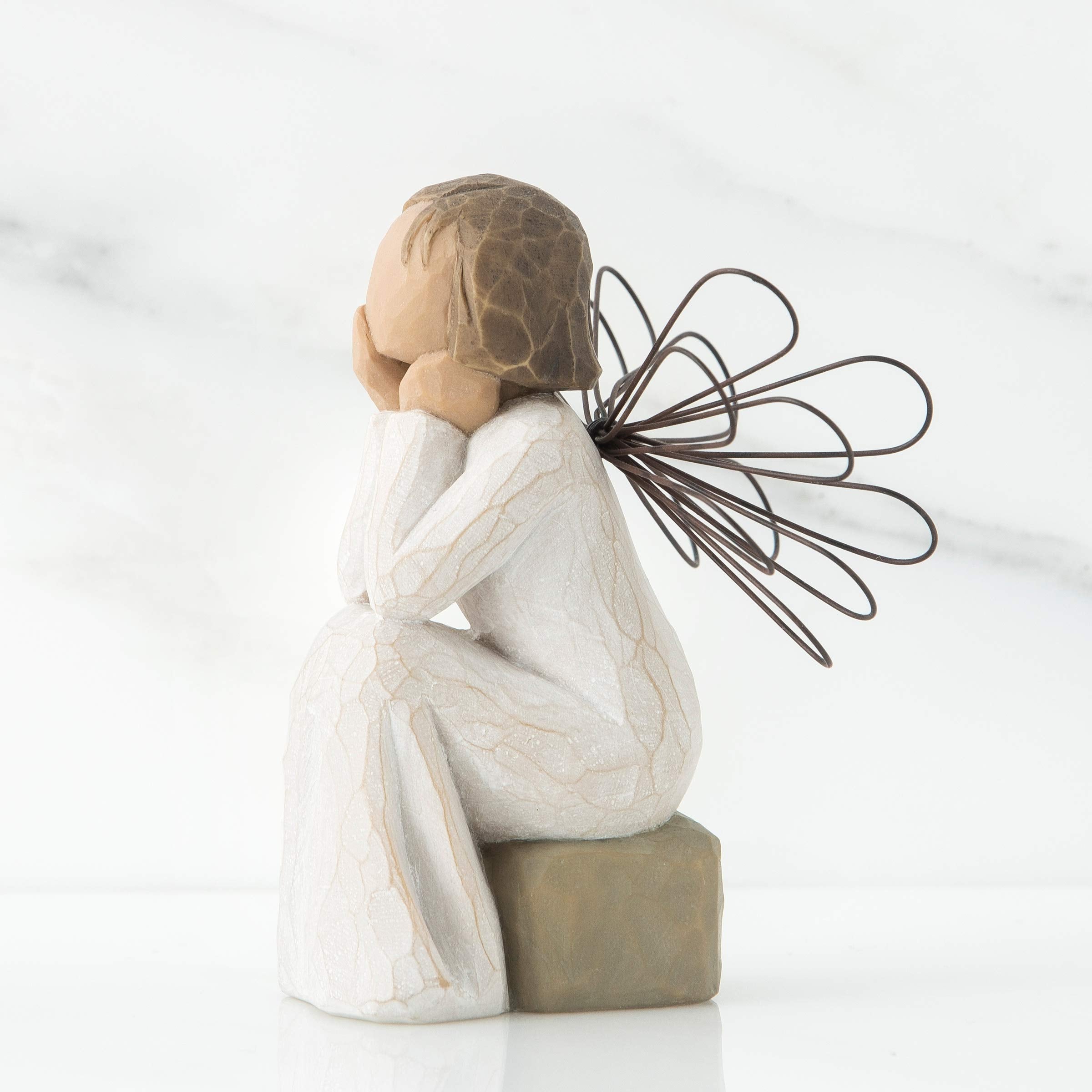 Willow Tree Angel of Caring, Always There, Listening with a Willing Ear and an Open Heart, Expressing Appreciation for Teachers, Volunteers, Caregivers, Nurses, Friends, Sculpted Hand-Painted Figure