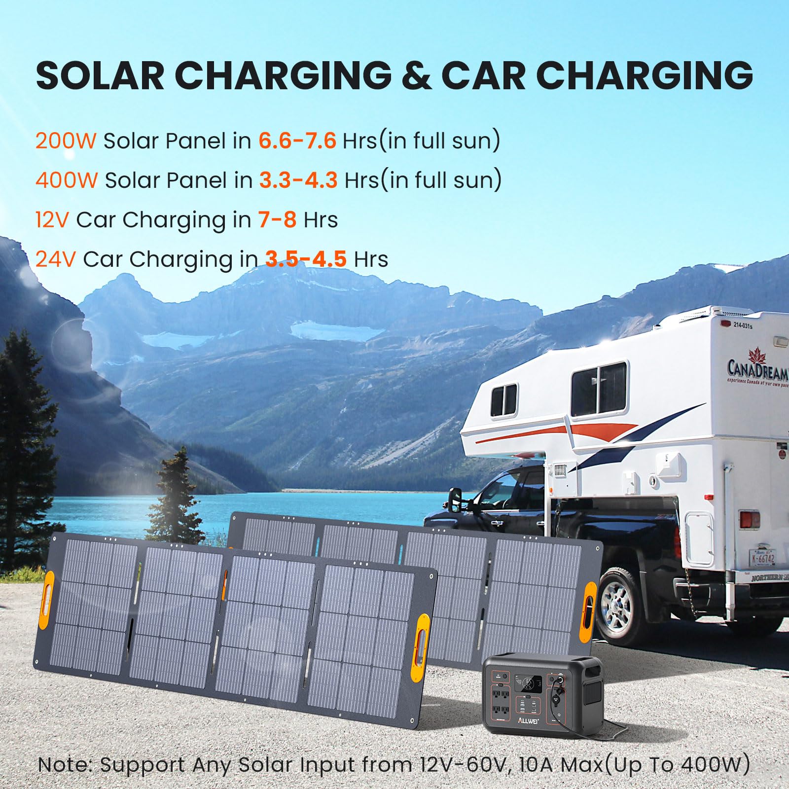 ALLWEI LiFePO4 Portable Power Station 1200W(Peak 2400W), 1008Wh Solar Generator, 0-80% in 60Min, 4 * 120V AC Outlets, Battery Power Generator for Outdoor RV Van Camping Off-grid Home Emergency