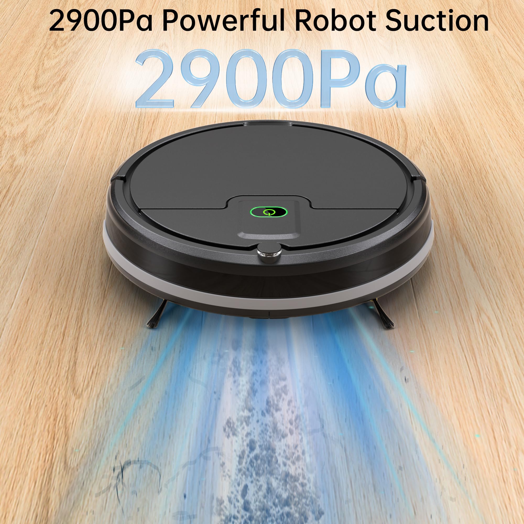 ENCHE Robot Vacuum Cleaner, 2900Pa Robot Vacuum Powerful Suction with Remote Control, Automatic Self-Charging, Long Runtime, Slim and Quiet Robotic Vacuum for Carpet and Pet Hair