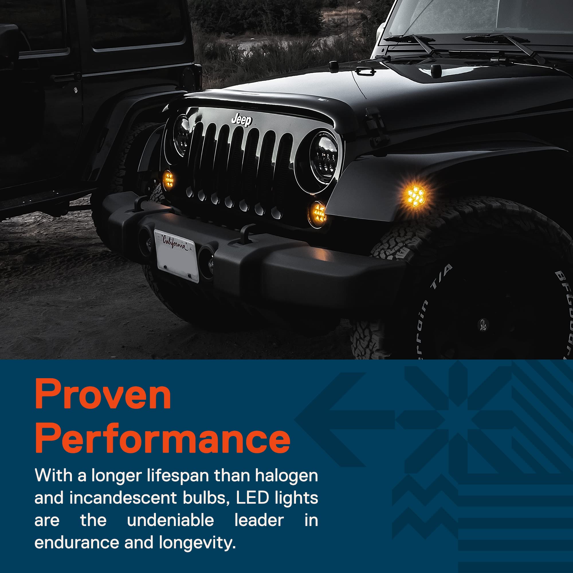 TRUE MODS LED Turn Signal & Side Marker Light Replacement for Jeep Wrangler [Smoked Lens] [Amber] LED Light Kit Compatible with Jeep Wrangler JK & Unlimited 2007-2018 Accessories