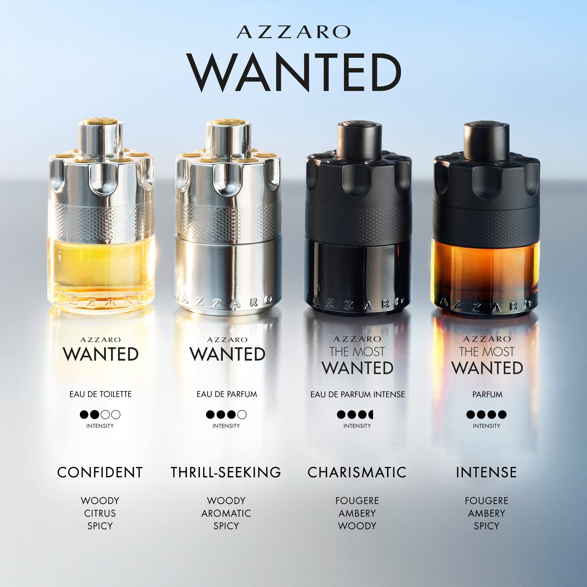 Azzaro Wanted Eau de Parfum - Energizing & Intense Woody, Aromatic & Spicy Men's Cologne