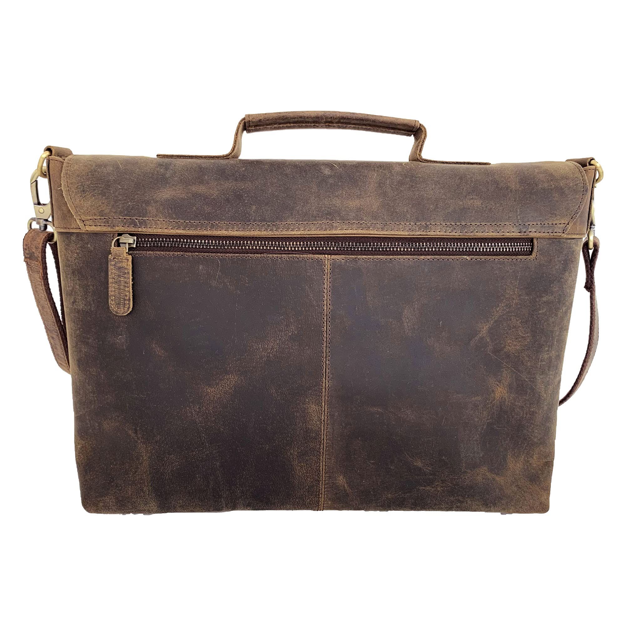 KomalC 18 Inch Leather briefcase Laptop Messenger Bags for Men and Women Best Office Satchel Bag (Messenger Bag)