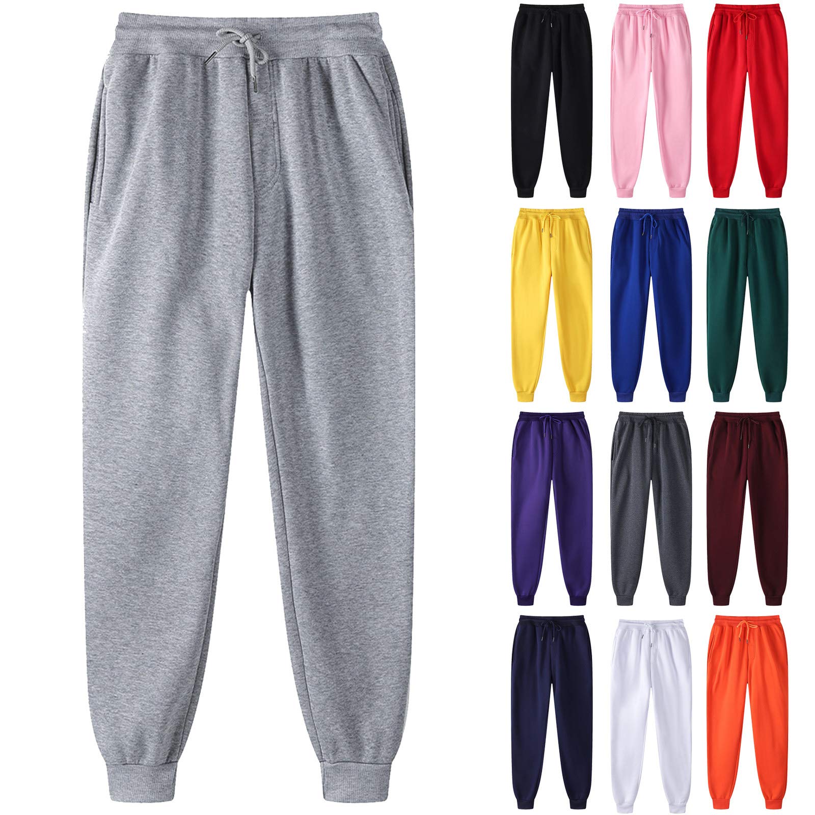 Clearance Womens Clothing Under 10 Dollars, Mens Sweatpants Casual Drawstring Fleece Sweat Pants Outdoor Stretch Sport Relax Fit Active Big and Tall Joggers Sweatpamts Men