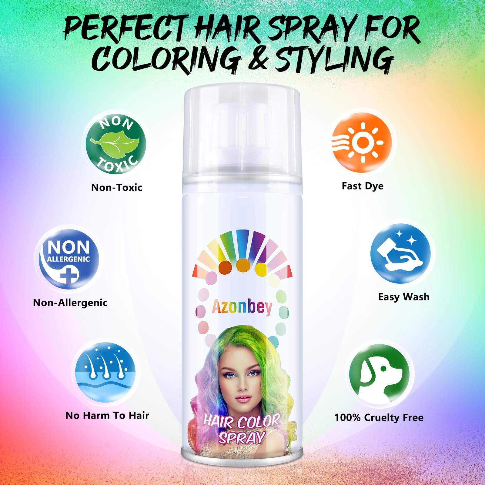 Temporary Hair Color Spray,Temporary Hair Color Wax,Azonbey Kids Hair Wax Dye Pomades Disposable Natural Hair Strong Style Gel Cream Hair Dye-On 1-Day Washable Hair Spray (Red#)