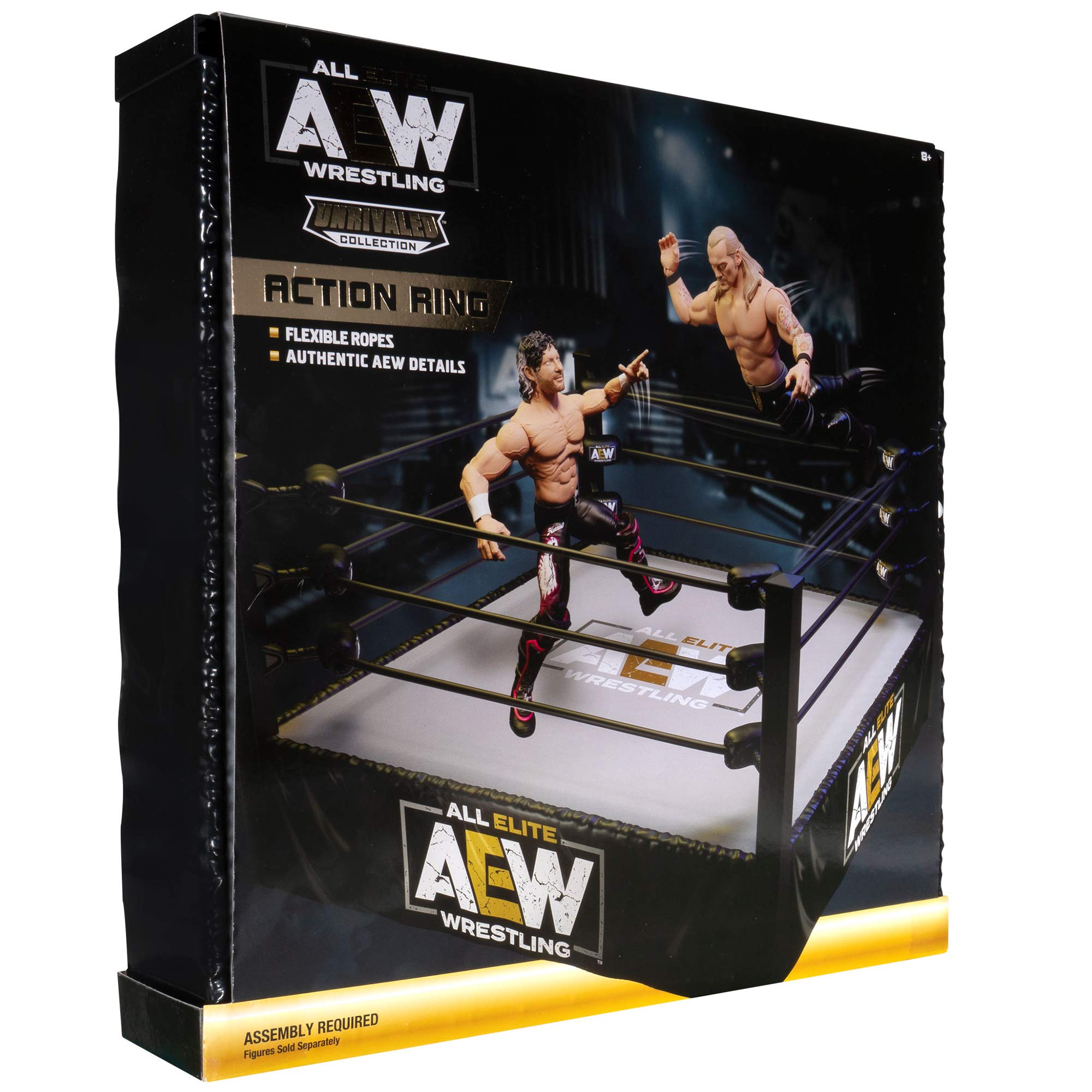 All Elite Wrestling Unrivaled Collection Action Ring - Authentic Action Ring, with Flexible Tension Ring Ropes
