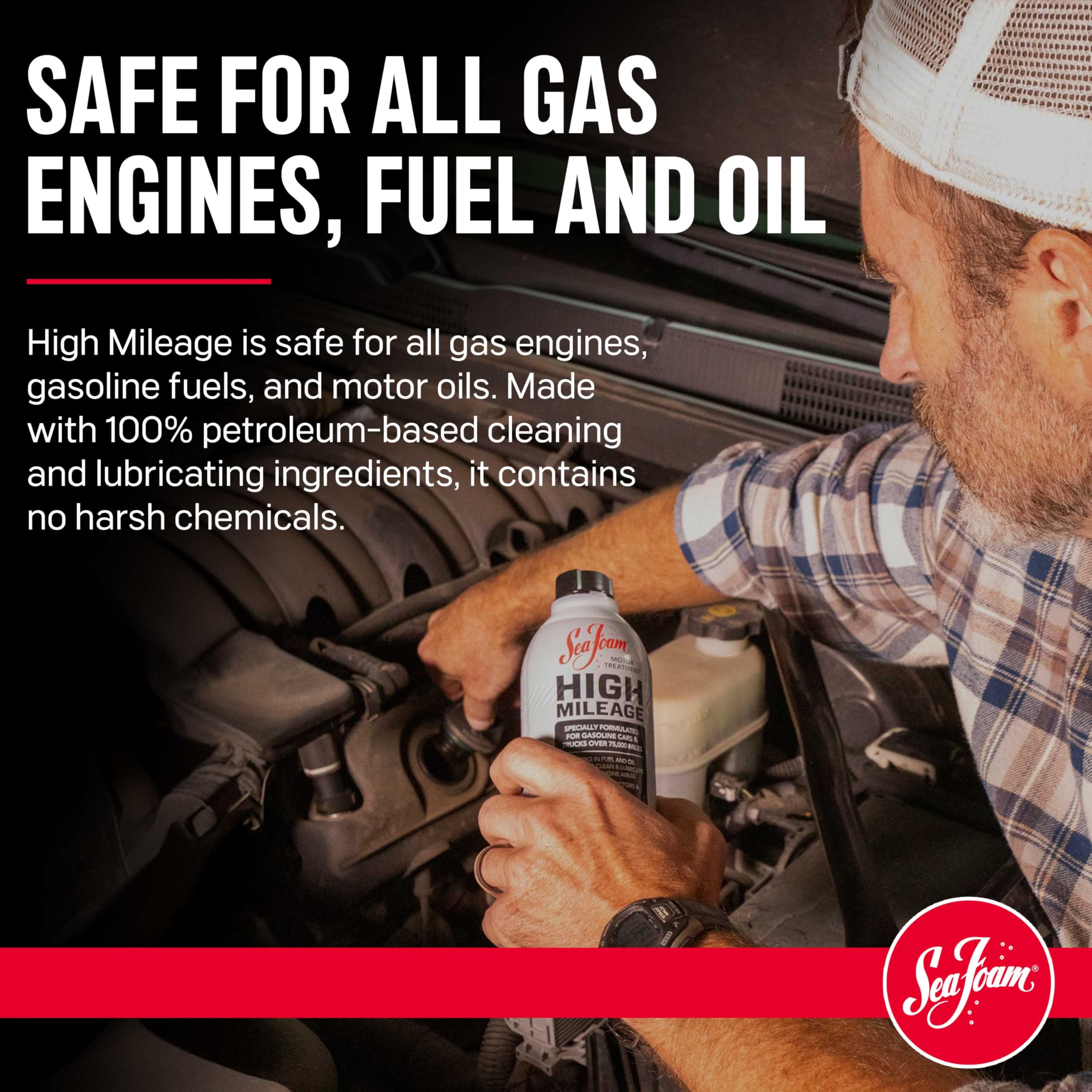 Sea Foam HM16 High Mileage, 16 Fl Oz, 12 Pack, Clear