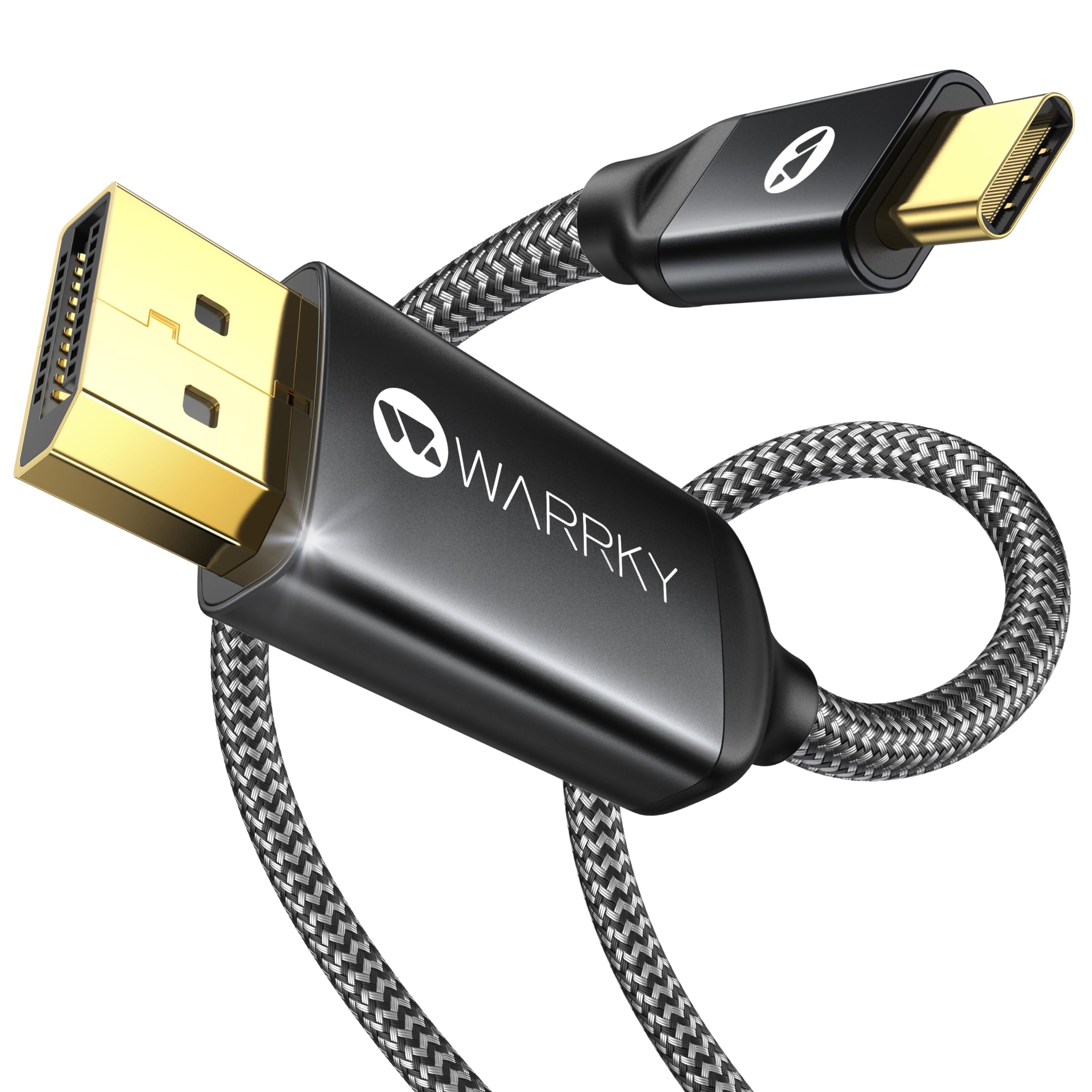 Warrky USB C to DisplayPort Cable 8K 60Hz [Stable Gold-Plated Plug, Metal Case] 4K 240Hz, 2K 360Hz Type-C to Display Port Cord, Thunderbolt 3/4 Compatible with MacBook Pro/Air, iPhone 15, iPad, Galaxy