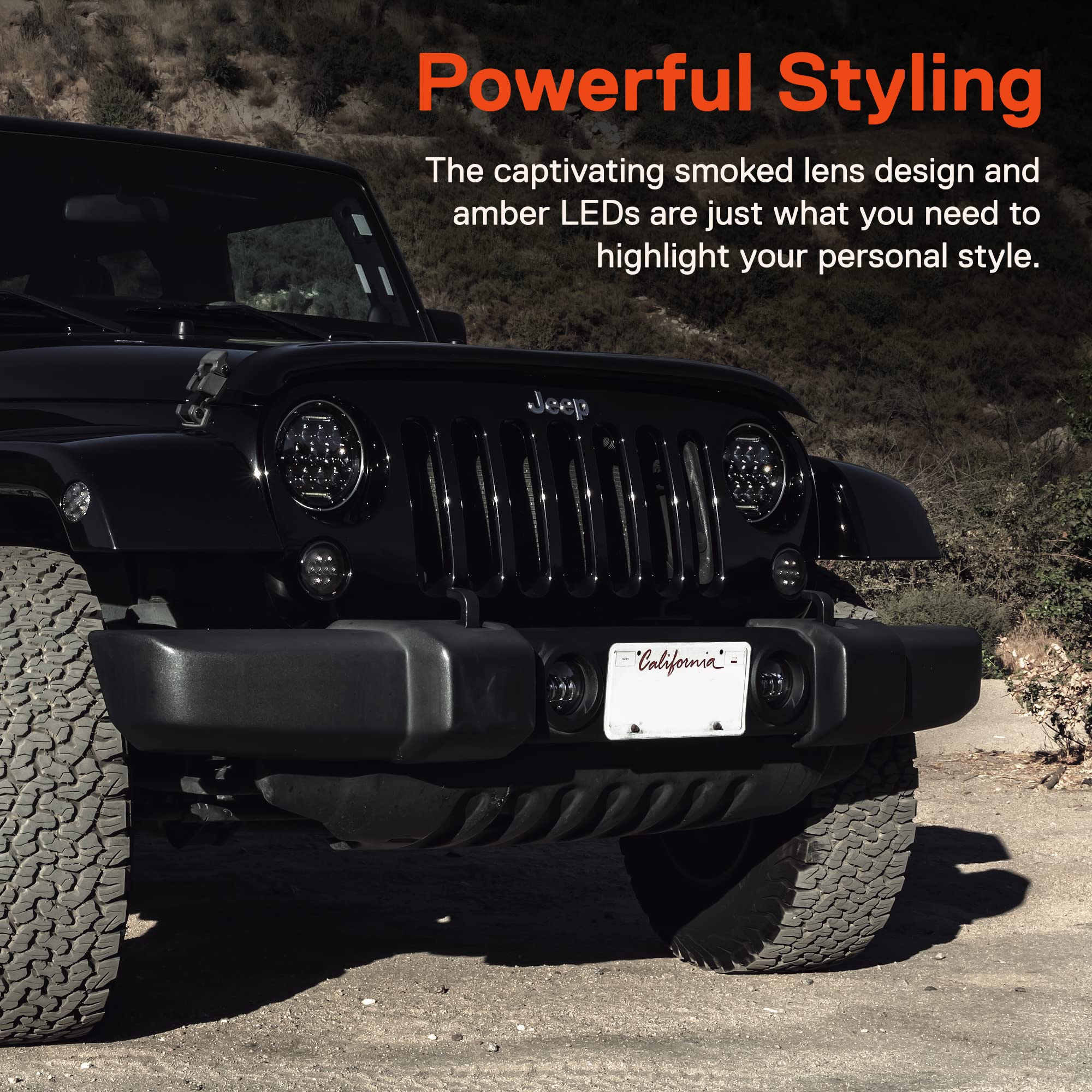 TRUE MODS LED Turn Signal & Side Marker Light Replacement for Jeep Wrangler [Smoked Lens] [Amber] LED Light Kit Compatible with Jeep Wrangler JK & Unlimited 2007-2018 Accessories