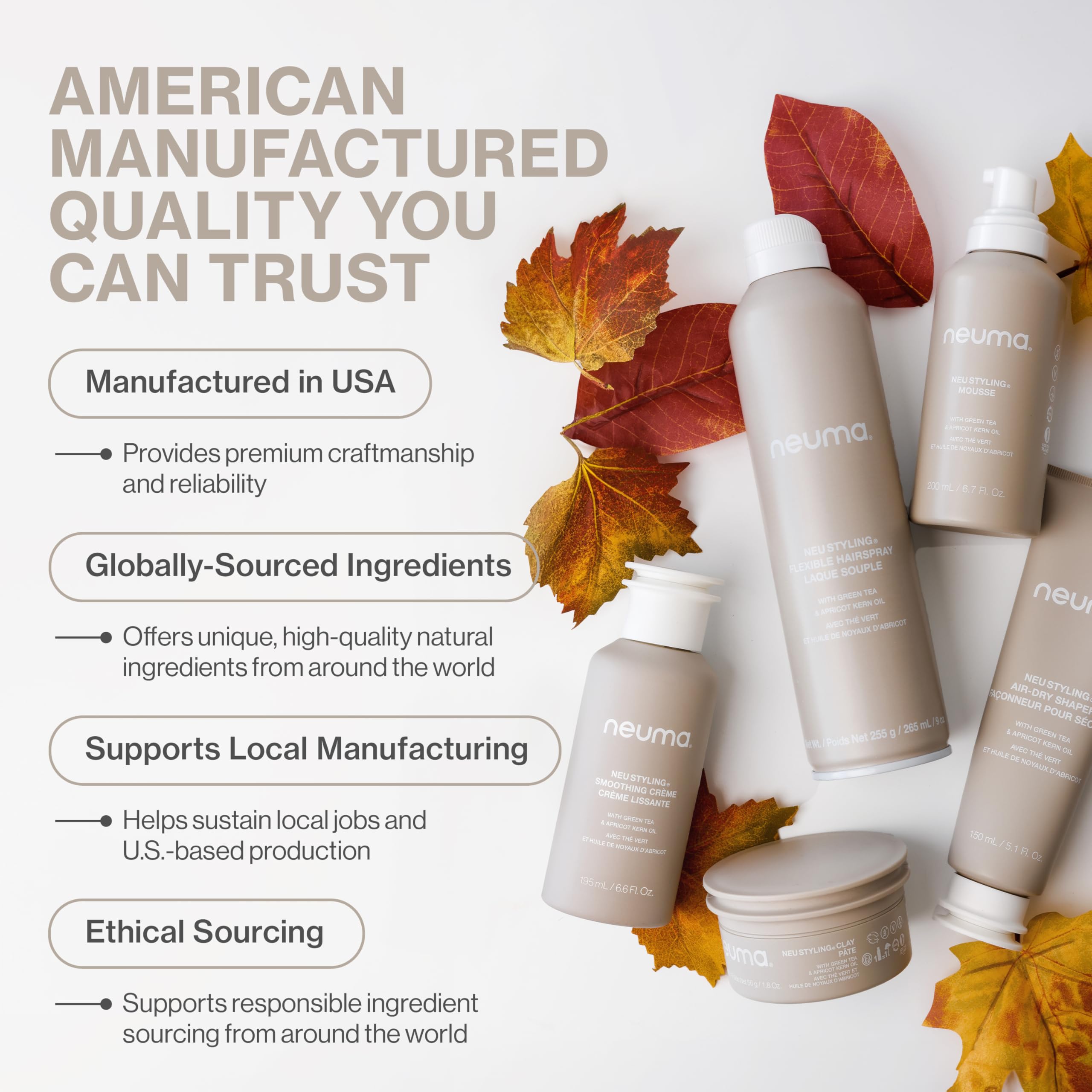 NEUMA Neu Styling Smoothing Crème 6.7 Fl. Oz. Anti-Frizz Styling Cream with Lavender, Mandarin & Vanilla Scent, Hair Smoothing Cream