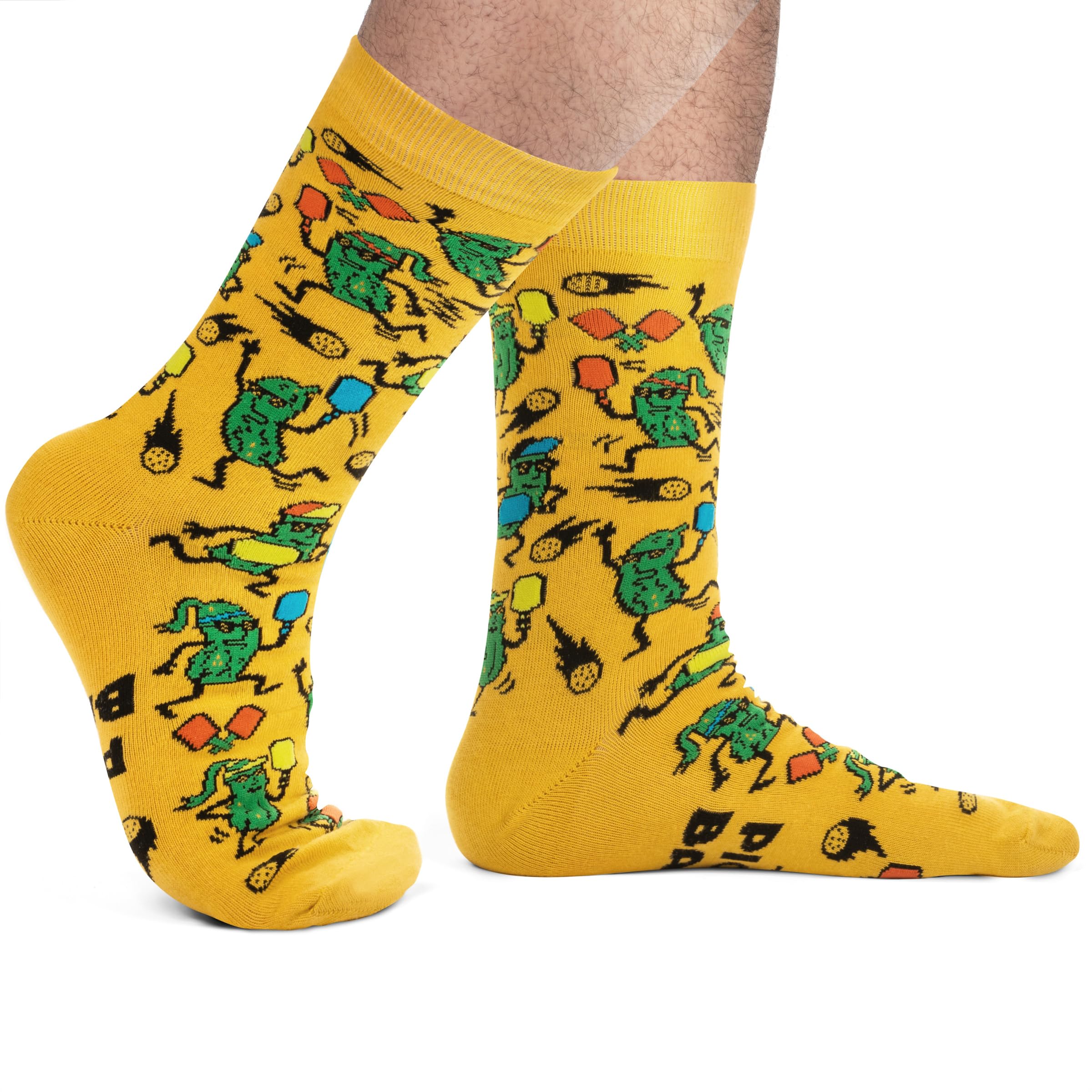 Lavley Pickle Baller Funny Socks for Pickleball Gifts for Men and Women (Uniex, One Size Fits Most)