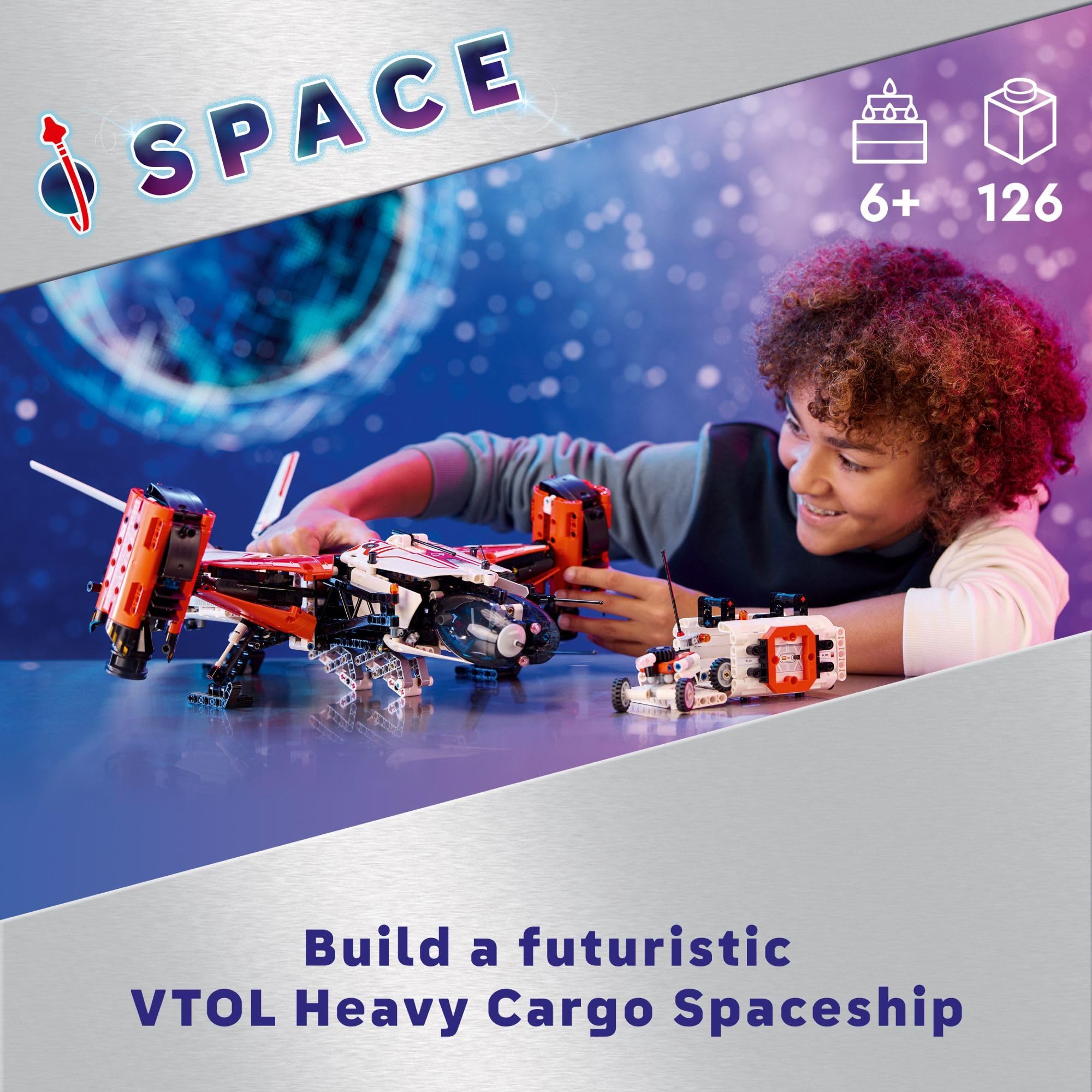 LEGO Technic VTOL Heavy Cargo Spaceship LT81, Space Gift Idea for Kids, Space Theme Toy, Vehicle Building Playset for Imaginative Play, Spaceship Toy for 10 Year Olds, 42181