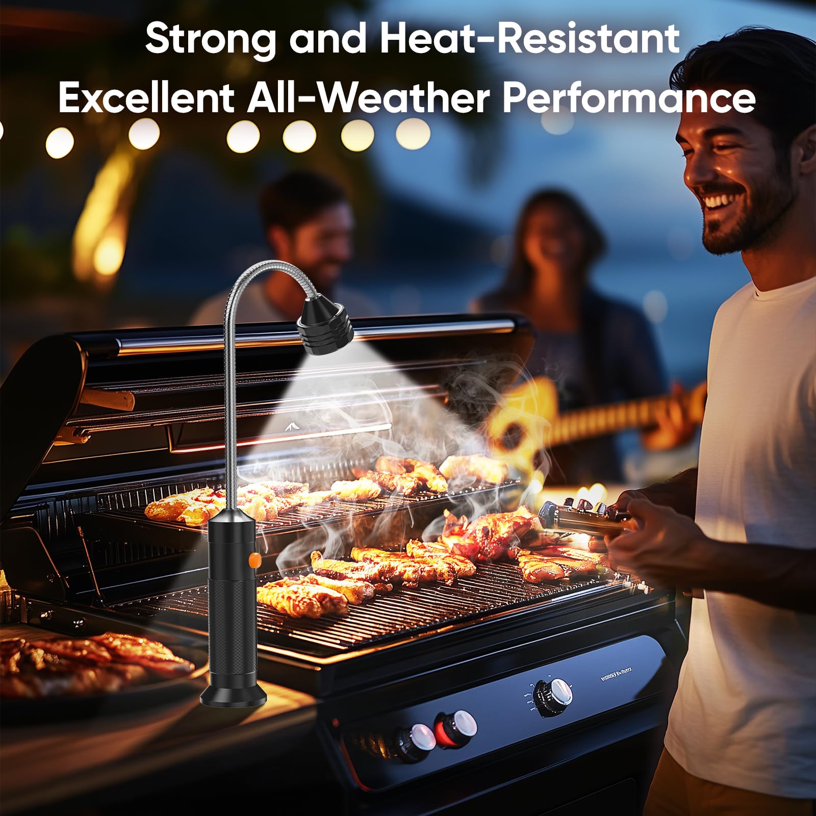 Grill Light BBQ Grilling Accessories: Unique Birthday Gifts for Men, Anniversary Mens Gifts Ideas for Husband, Outdoor Bright Magnetic LED BBQ Light, Smoker Grill Accessories Grill Tools, 2 Pack