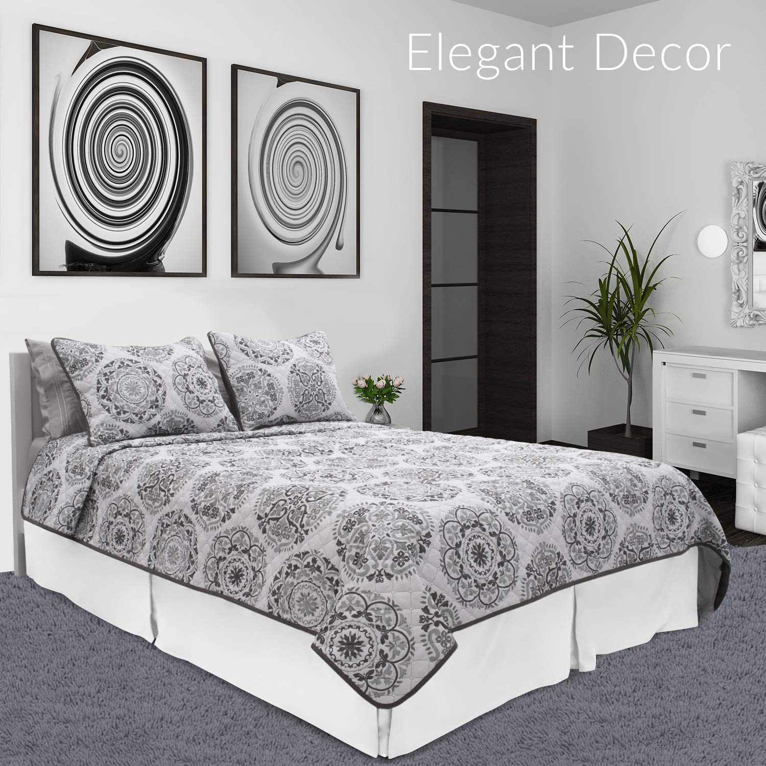 Mellanni Queen Bed Sheet Set + Bed Skirt Bundle&Save - Hotel Luxury Bedding Sheets & Pillowcases - Bundle Includes: 4pcs Bed Sheet Set and 15-Inch Tailored Drop Pleated Bed Skirt (Queen, White)