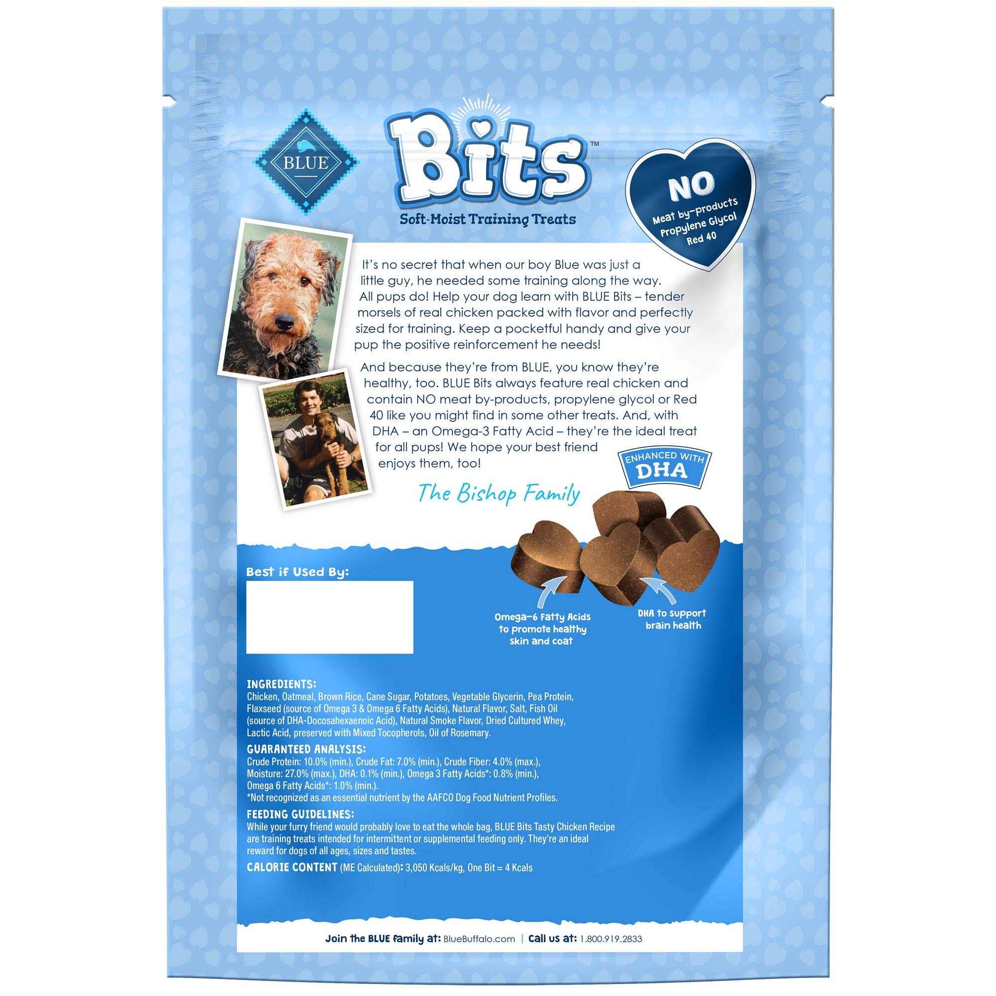 Blue Buffalo BLUE Bits Natural Soft-Moist Training Dog Treats, Chicken Recipe 19-oz Bag