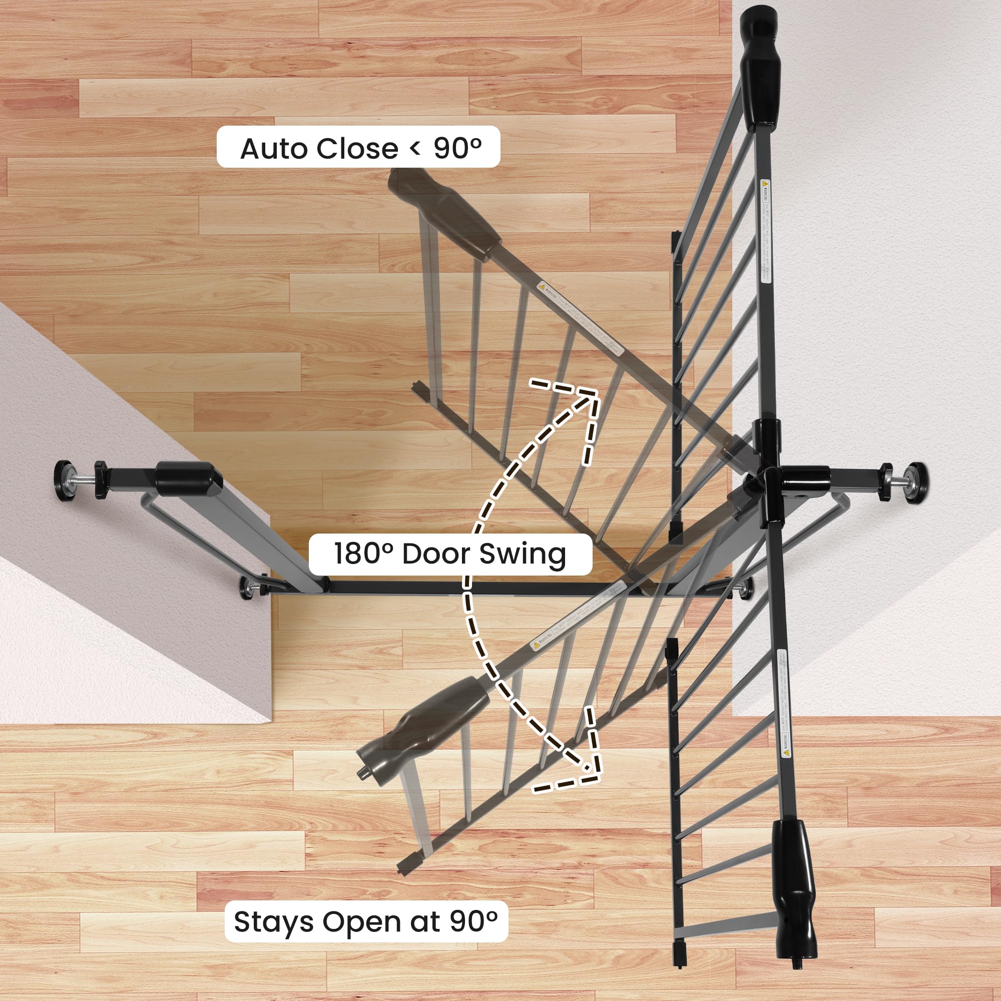 BalanceFrom Easy Walk-Thru Safety Gate for Doorways and Stairways with Auto-Close/Hold-Open Features, 30-Inch Tall, Fits 29.1 - 33.8 Inch Openings, Graphite