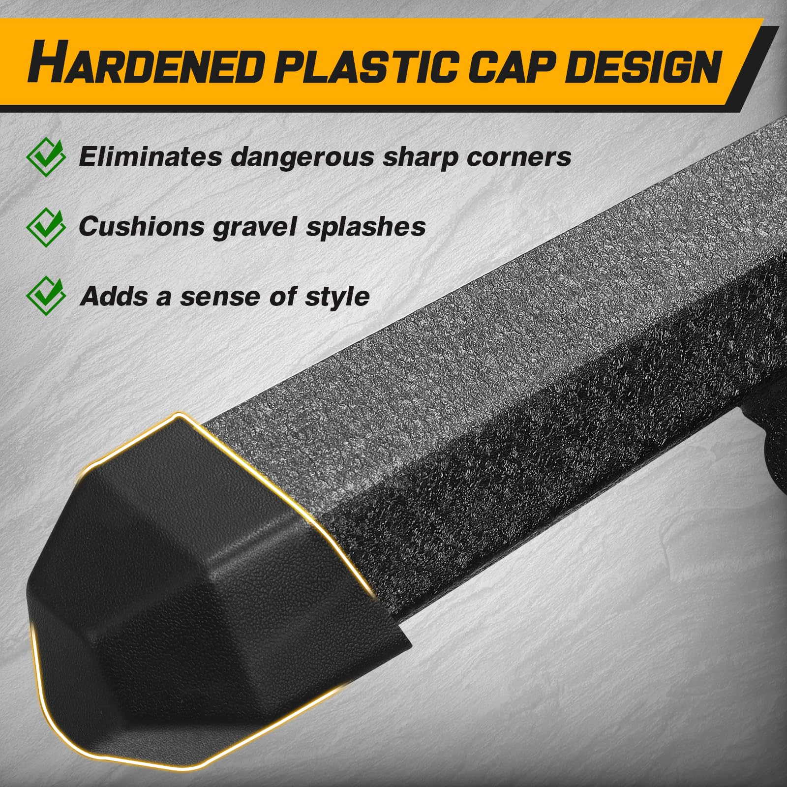 SMANOW Running Boards Side Steps Compatible with 2007-2021 Toyota Tundra Double Cab with 2 Narrow Rear Door. Dual-Stage Textured Black Powder Coated Step Bars Step Rails.