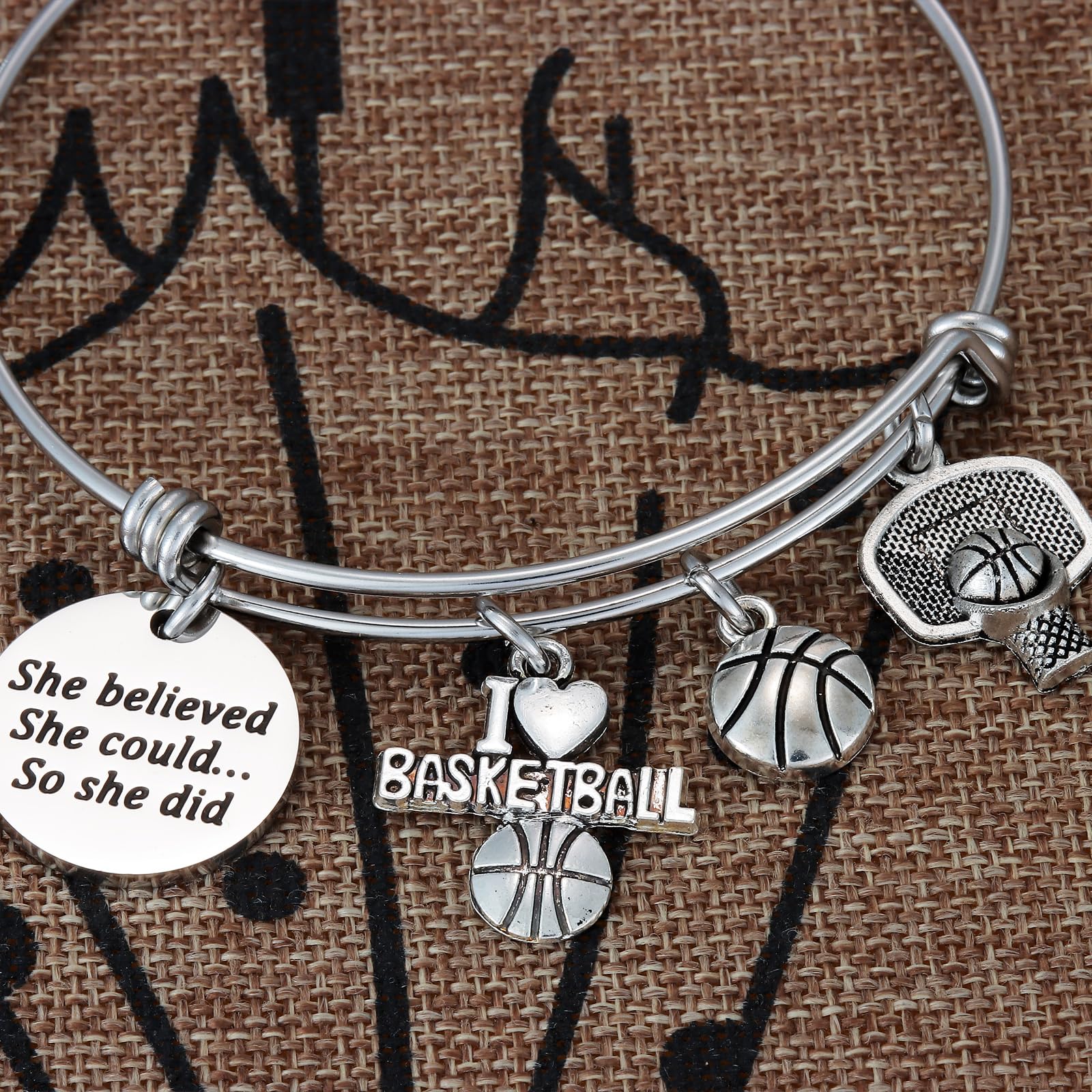 Basketball Bracelet Gifts for Women Basket Ball Lovers Basketball Team Bracelet
