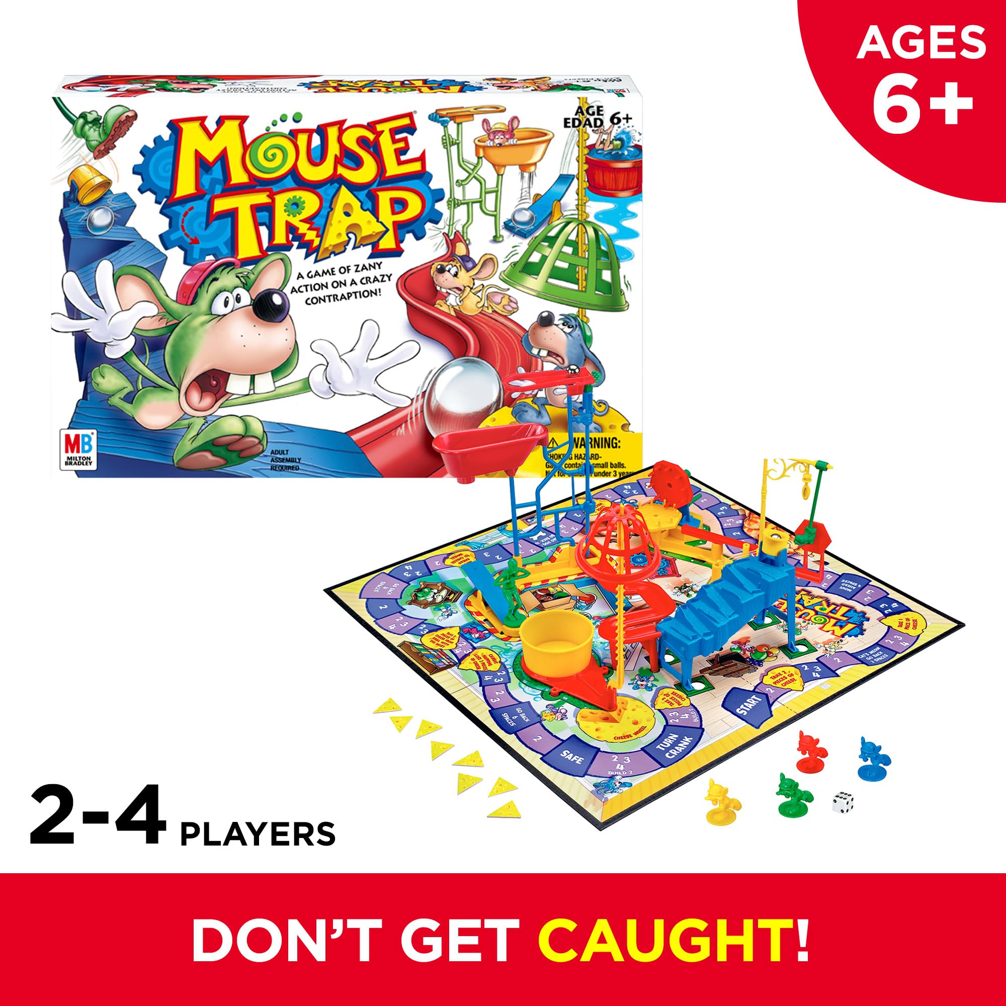 Hasbro Gaming Mouse Trap Kids Board Game, Family Board Games for Kids, Kids Games for 2-4 Players, Family Games, Kids Gifts, Ages 6 and Up (Amazon Exclusive)