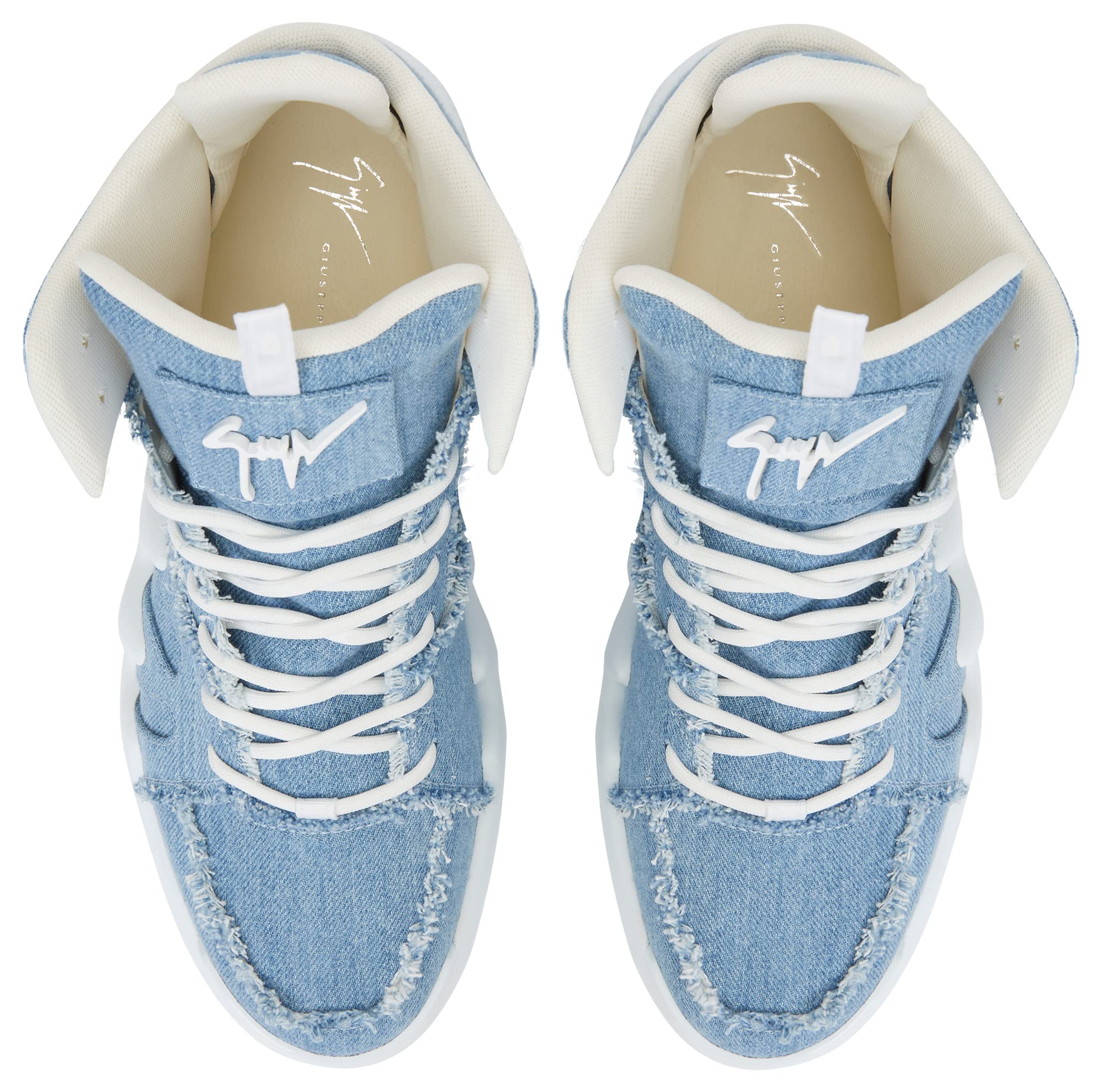 Giuseppe Zanotti, Talon Mid Top Sneakers, 7, Blue