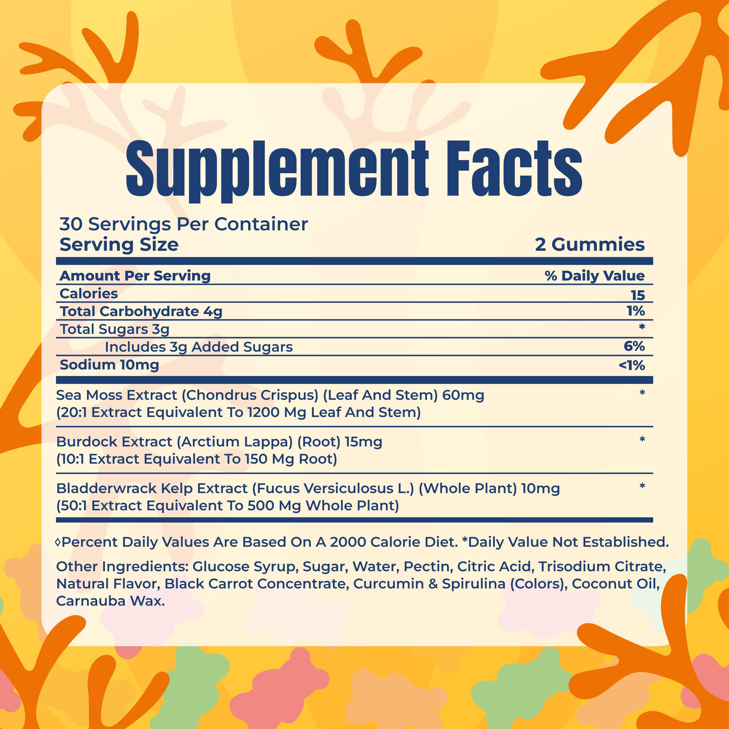 TrueSeaMoss Sea Moss Gummies with Bladderwrack, Burdock Root – Vegan Supplement Sea Vegetables for Adults & Kids – Plant-Based, Fruity Flavor – 60 Gummies Sea, Made in USA - (Pauch May Vary)