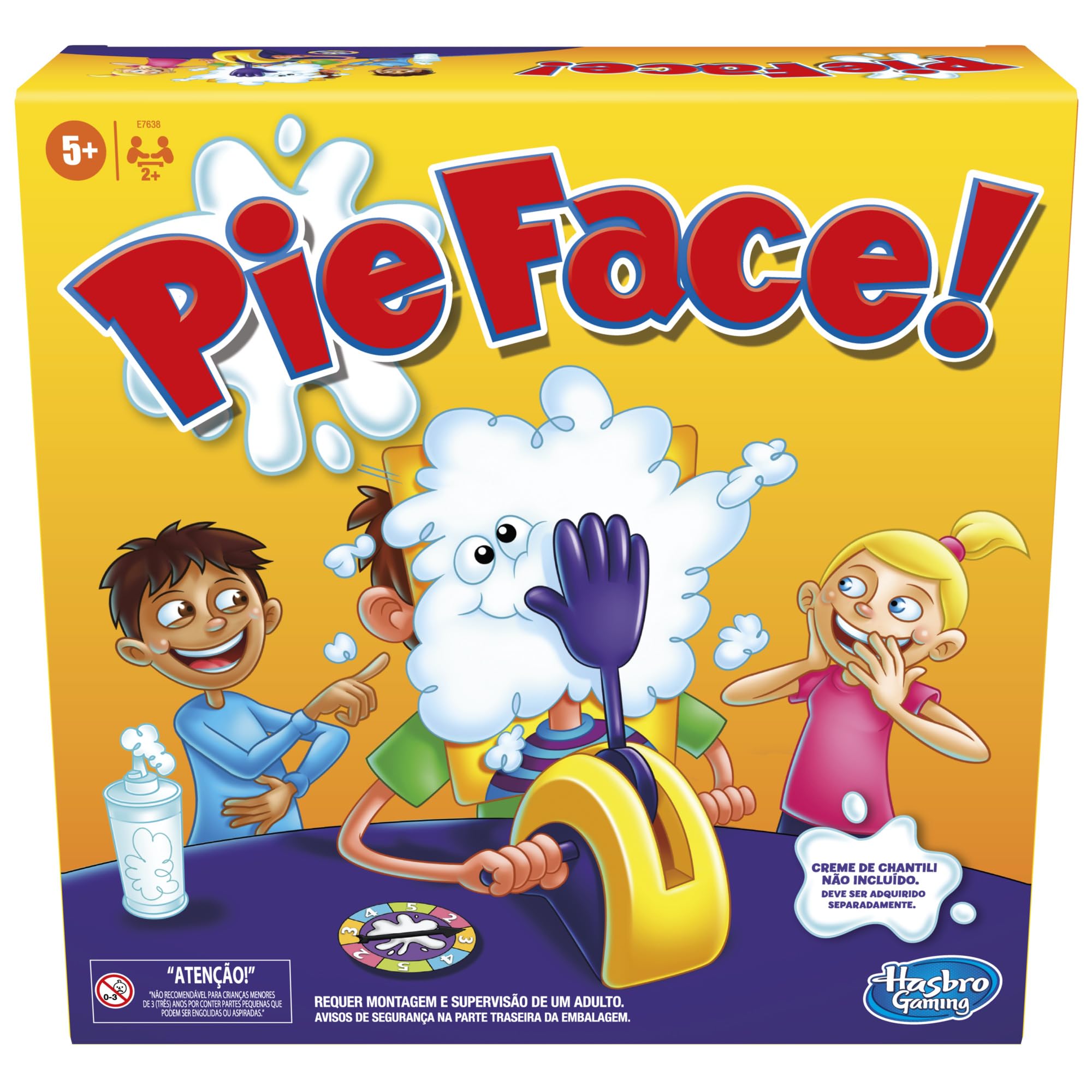 Hasbro Gaming Pie Face Game | Whipped Cream Family Board Game for Kids | Ages 5 and Up | for 2 or More Players | Funny Preschool Games | Kids Gifts