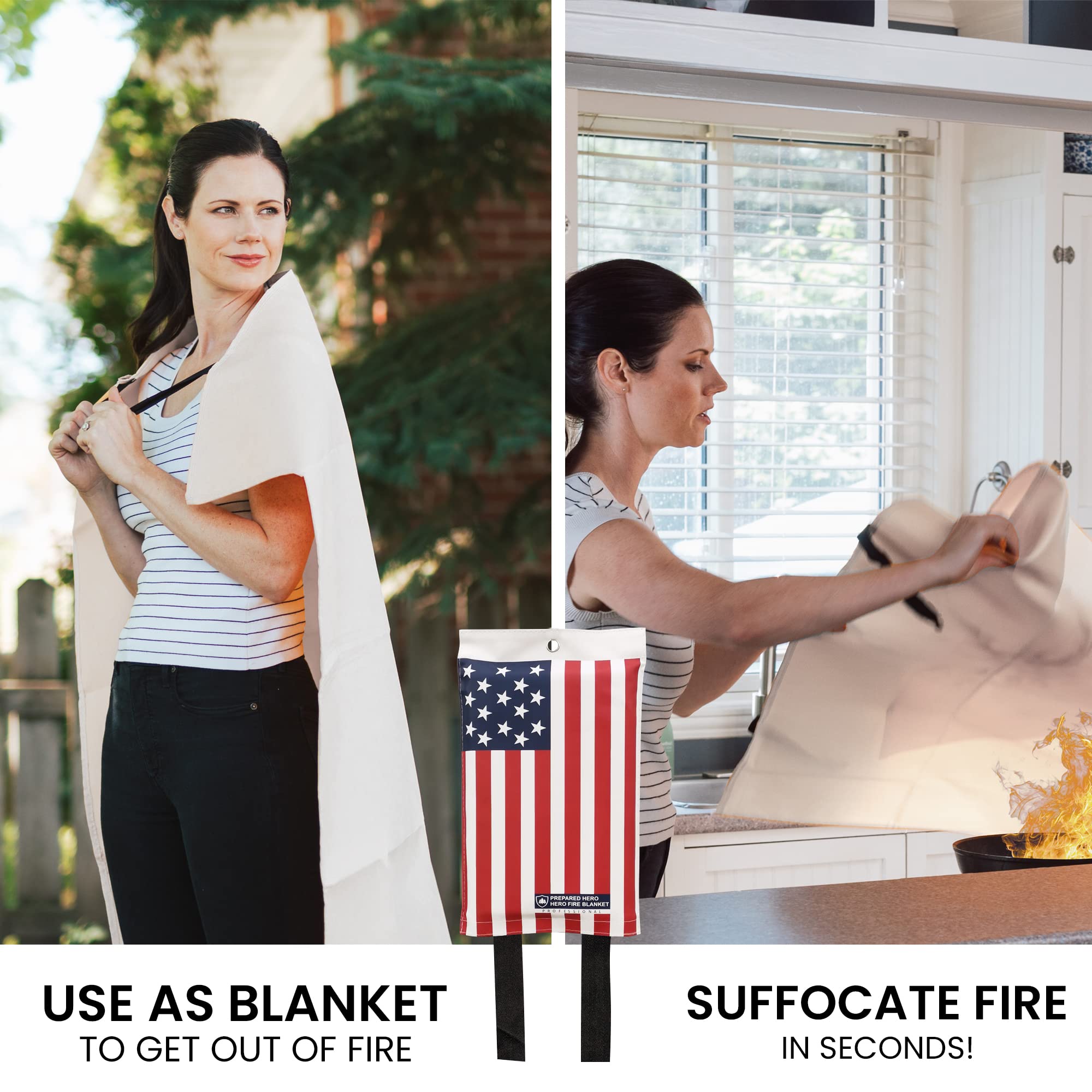 Hero Fire Blanket - 1 Pack - Fire Suppression Blanket for Kitchen, Fiberglass Fire Blanket