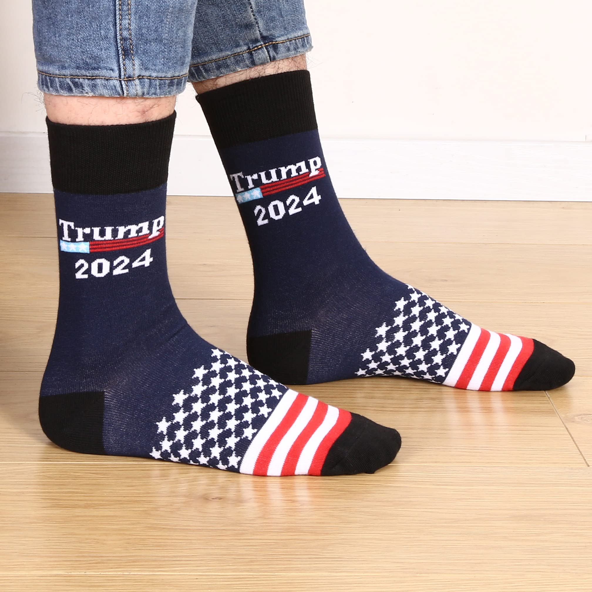 ZXGXLAW Trump 2024 Take America Back MAGA USA Patriotic Freedom Day Gifts Lets Go Brandon Funny Socks