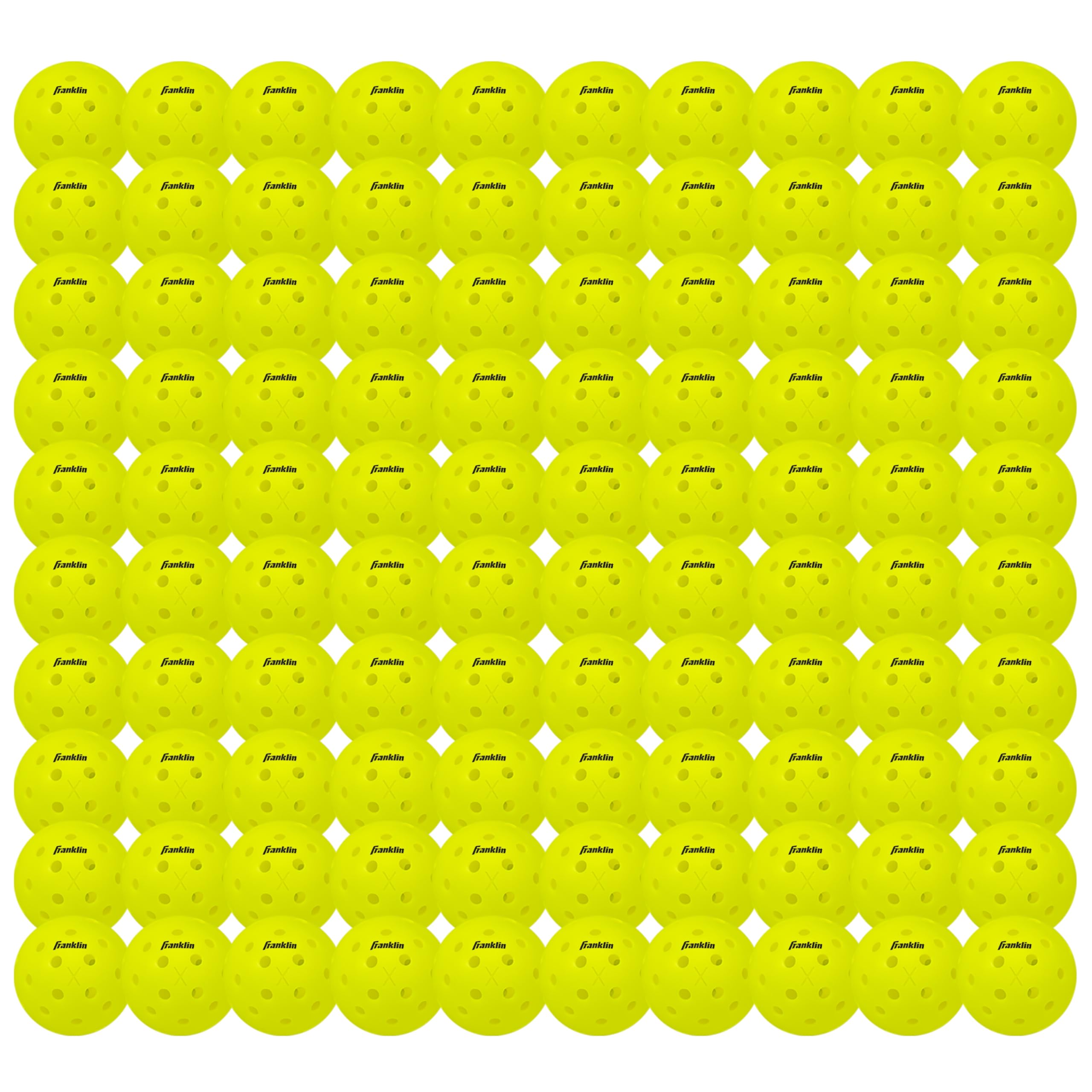 Franklin Sports Outdoor - X-40 Pickleball Balls - USA Pickleball (USAPA) Approved - 100 Bulk Pack Outside Pickleballs - Yellow - US Open Ball