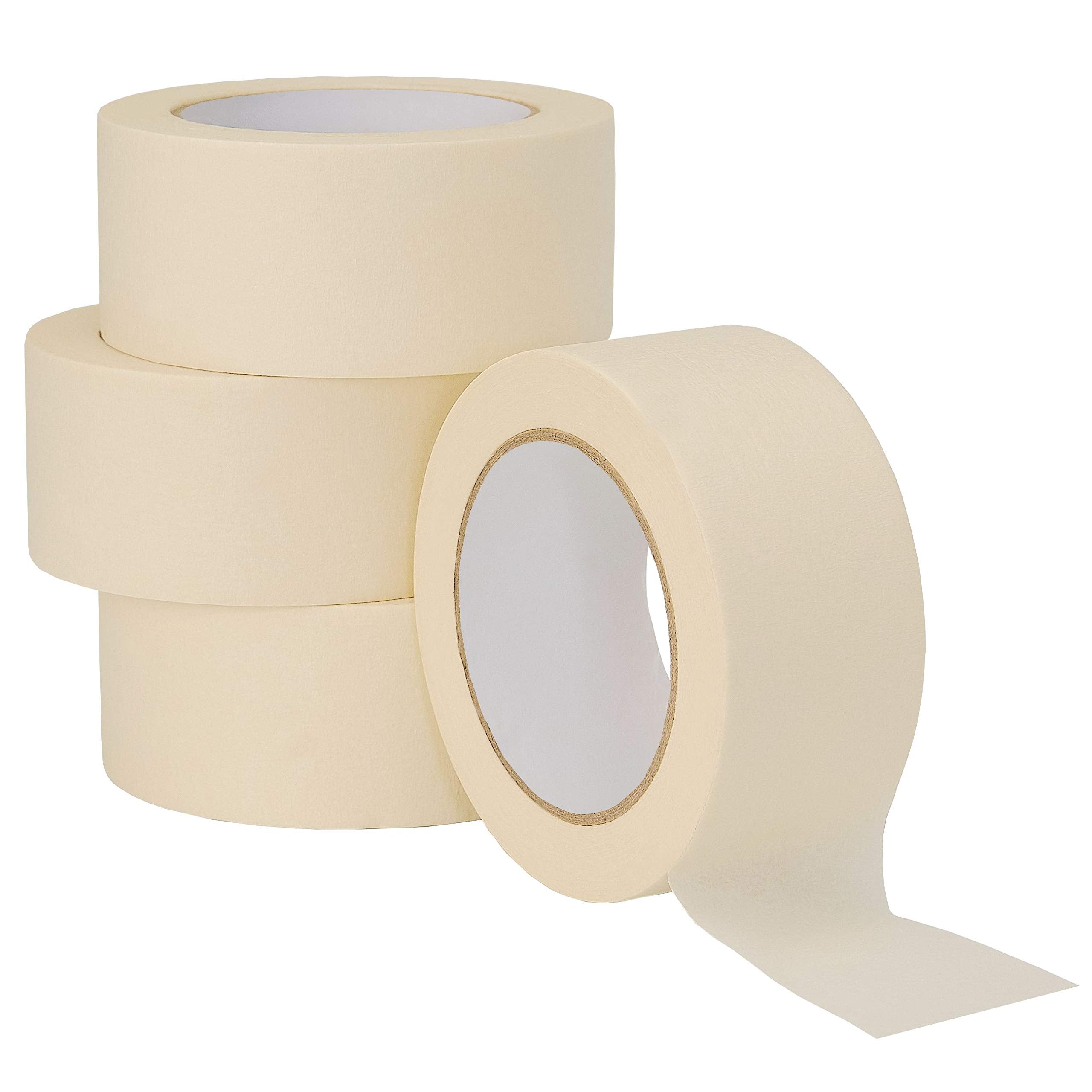 Lichamp Wide Masking Tape 2 inches, White Masking Tape Bulk Multi Pack, General Purpose & High Performance, 1.95 inches x 55 Yards x 4 Rolls (220 Total Yards)