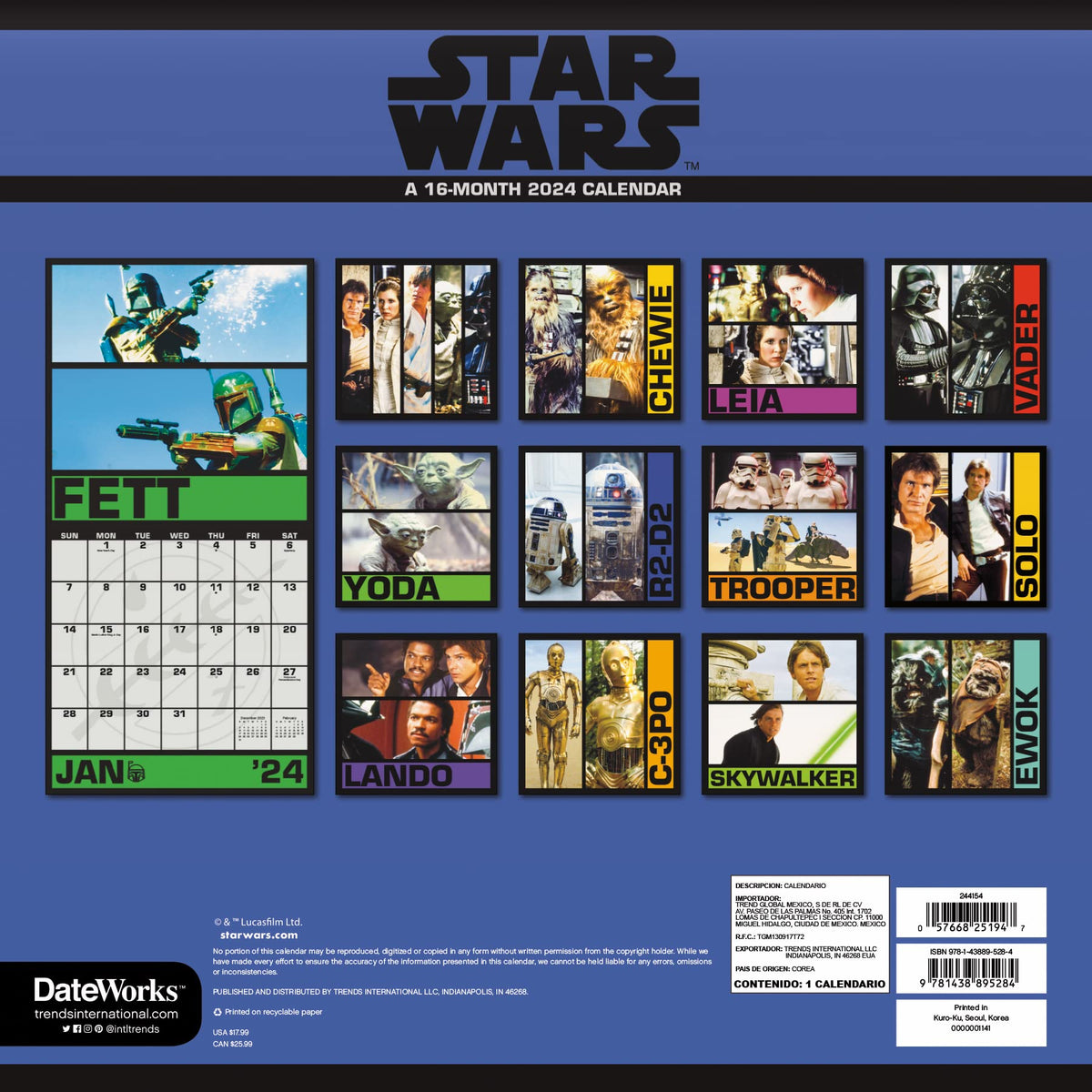 2024 Star Wars: Saga Wall Calendar