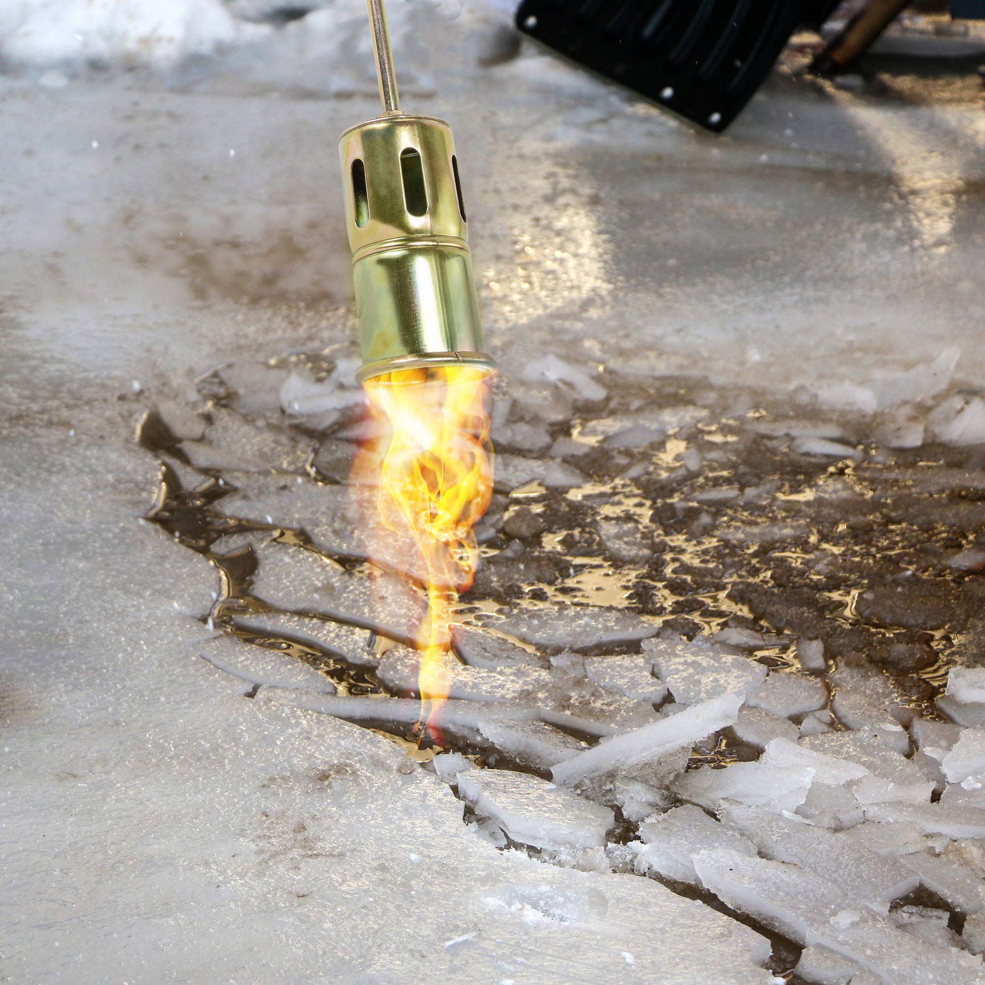 Ivation 320,000 BTU Propane Torch, Heavy Duty Weed Burner, Extra Long 12’ Hose, Adjustable Flame Control, Outdoor Weed Killer for Weeds, Snow Melting, Roofing, Roads & More