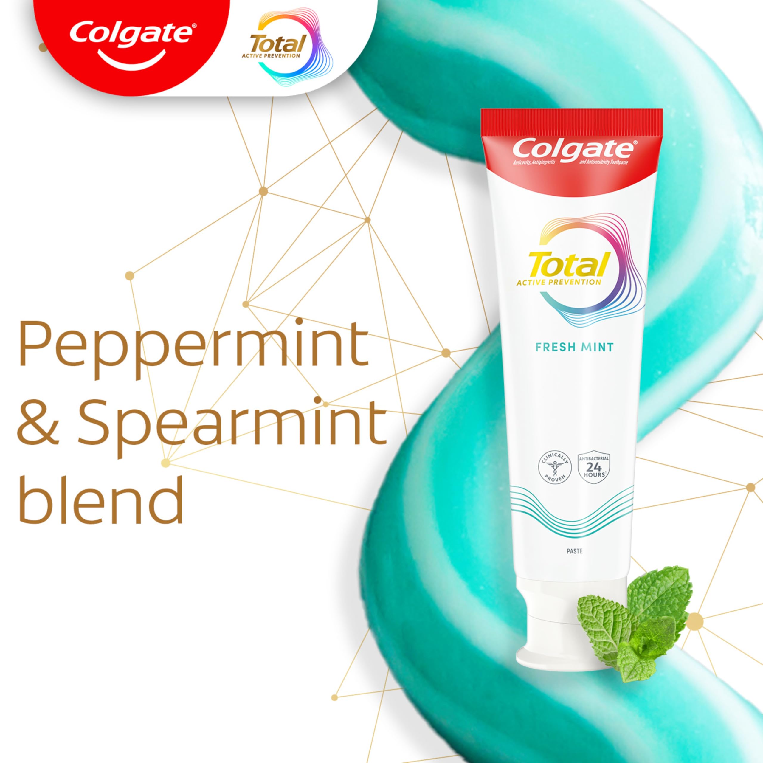 Colgate Total Plaque Pro Release Fresh Mint Toothpaste, 1 Pack, 3.0 Oz Tube