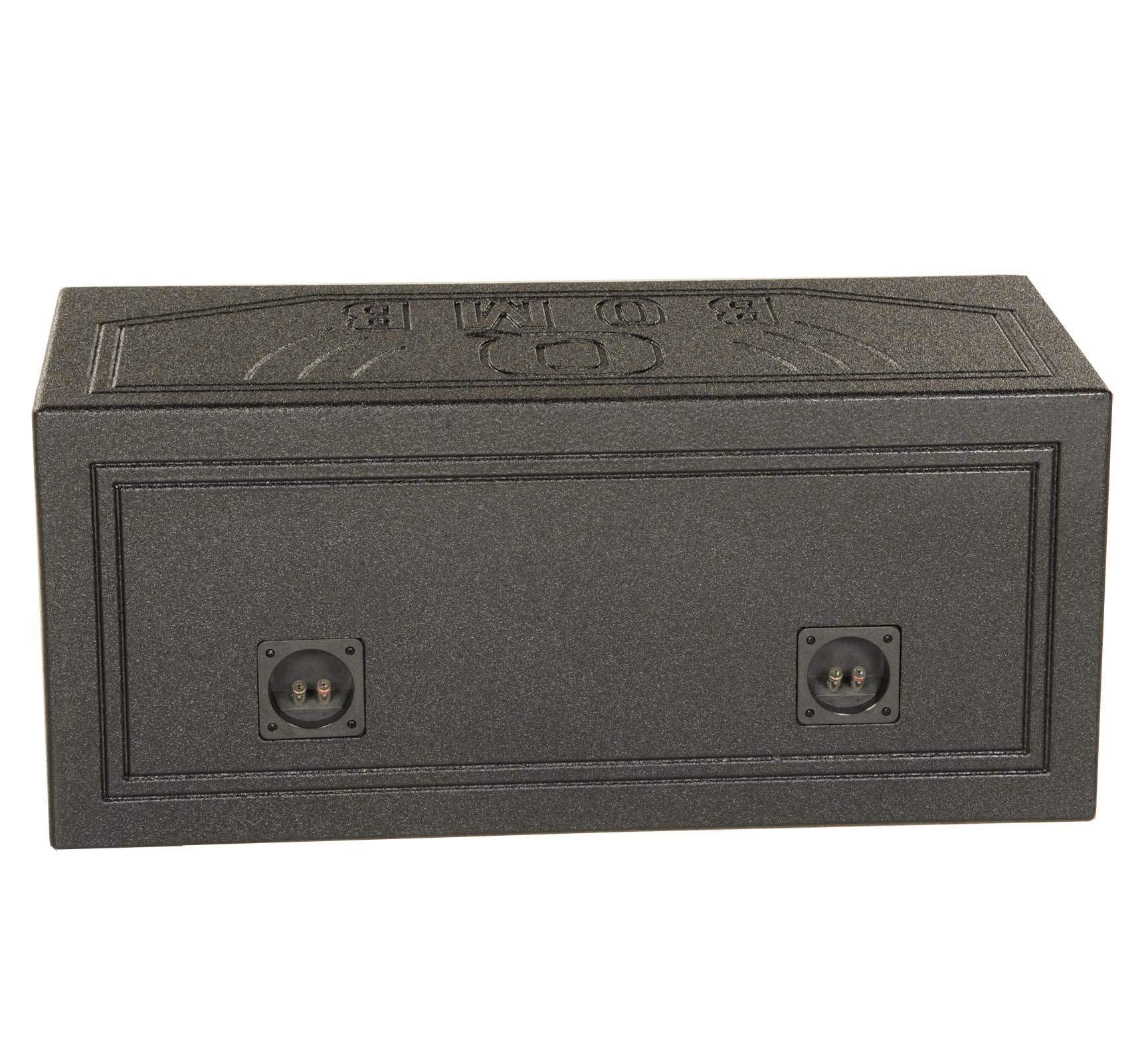 Q Power Dual 12 Inch Subwoofer Box, High-Performance Vented Speaker Enclosure, Black