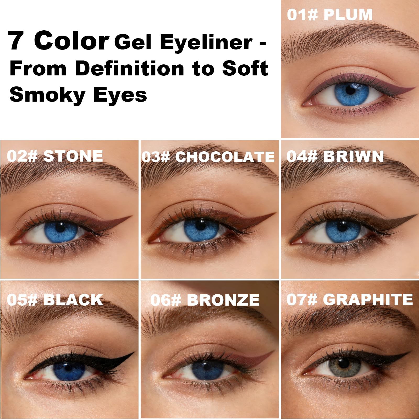 Brenqe Plum Gel Eyeliner Pencil,Smudge-proof Waterproof Long Lasting Plum Eye Liner, High-Pigmented Smooth Creamy Formula for Mature Women, Eyes Makeup Pen Includes Sharpener