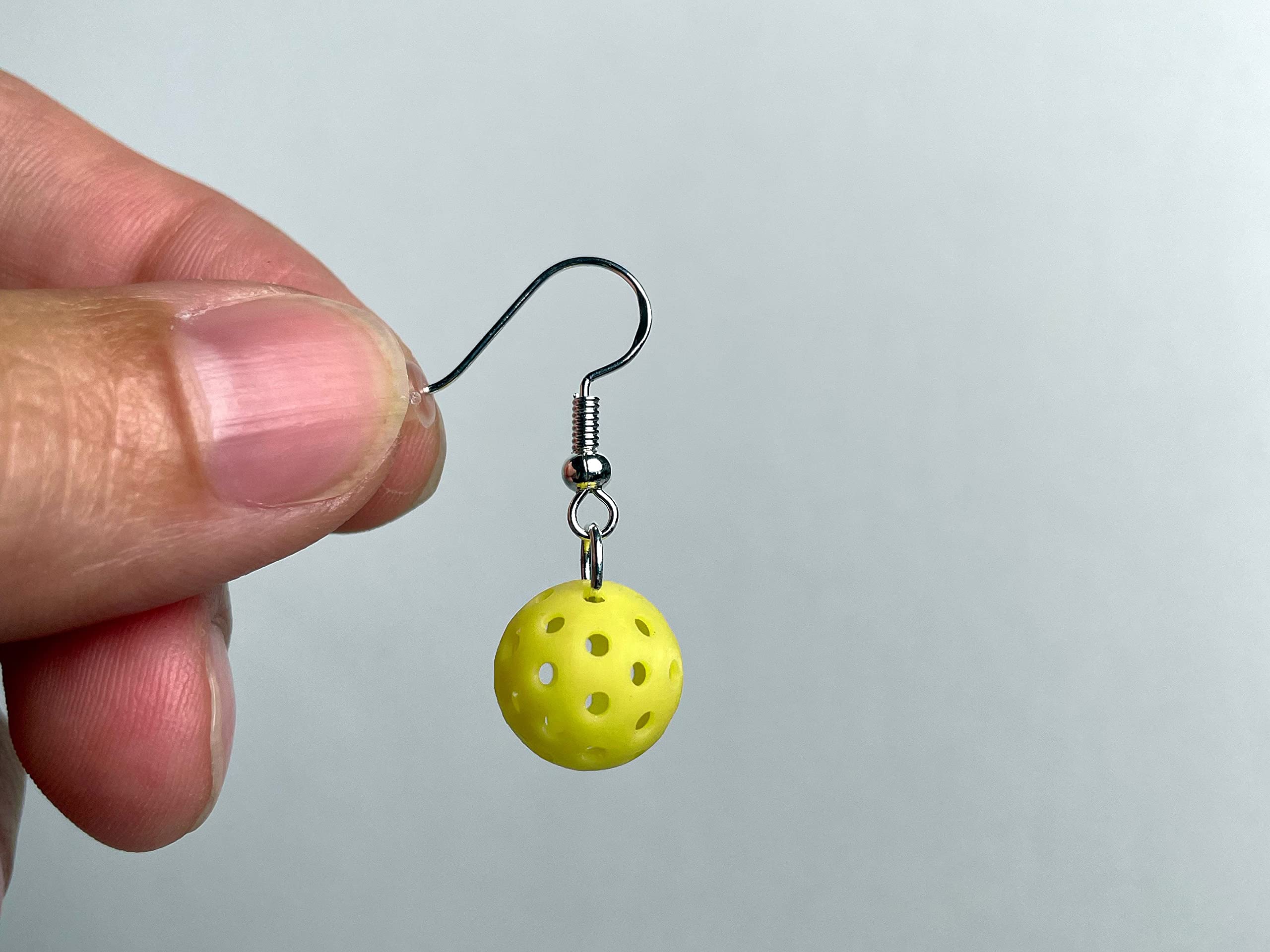 Pickleball Dangle Earrings, Accessory Earrings for Pickleball, 1.2cm Yellow Pickleball Earrings