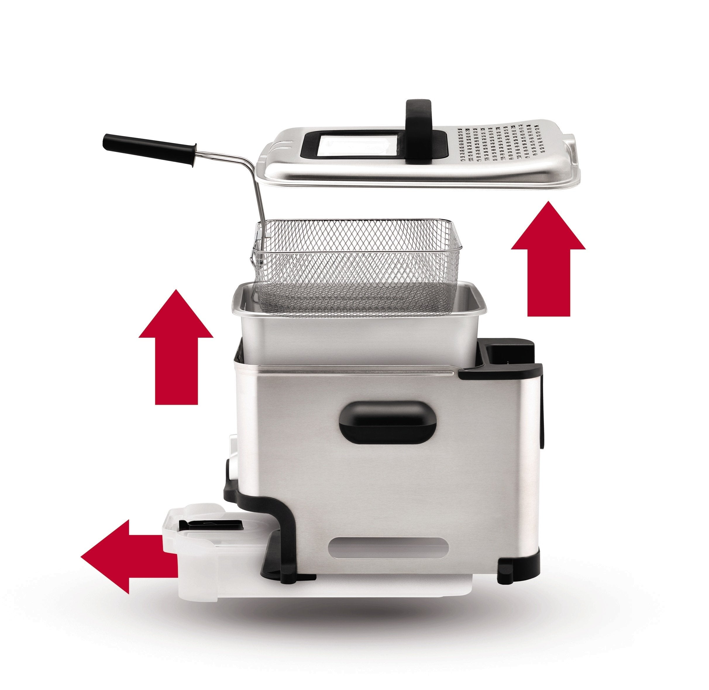 T-fal 3.5L Deep Fryer with Basket, 1700W, Oil Filtration, Temp Control, Digital Timer, Dishwasher Safe Parts