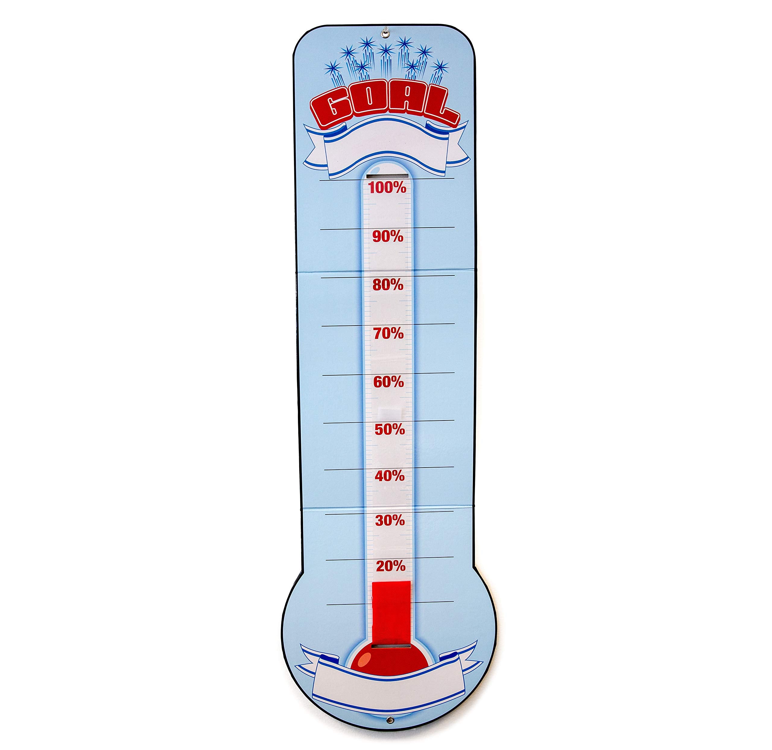 BigMouth Inc. Goal Chart, Goal Setting Thermometer for Classroom & Office Decor, 48” x 11”