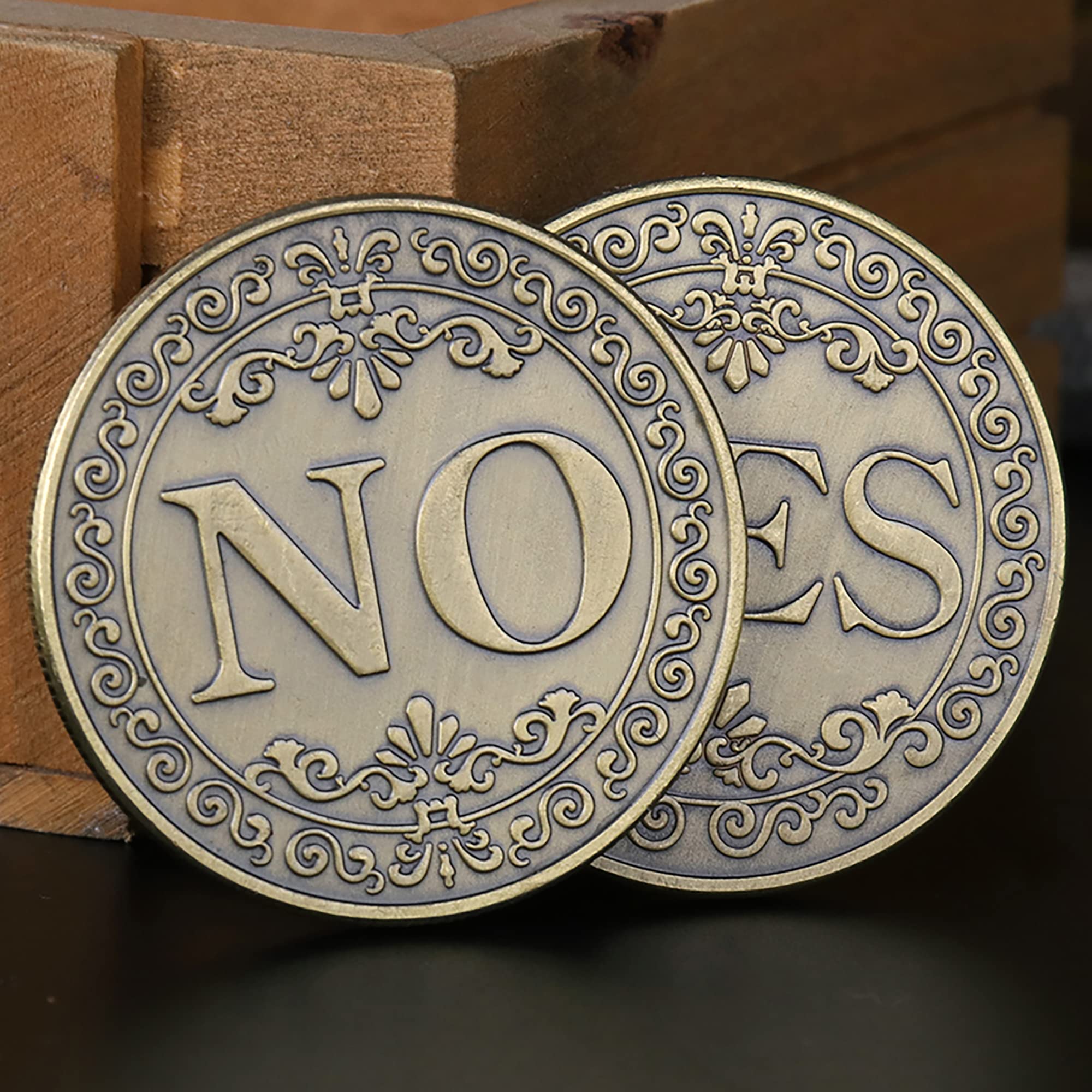 Yes No Challenge Coin Decision Maker Coin Divination - Bronze