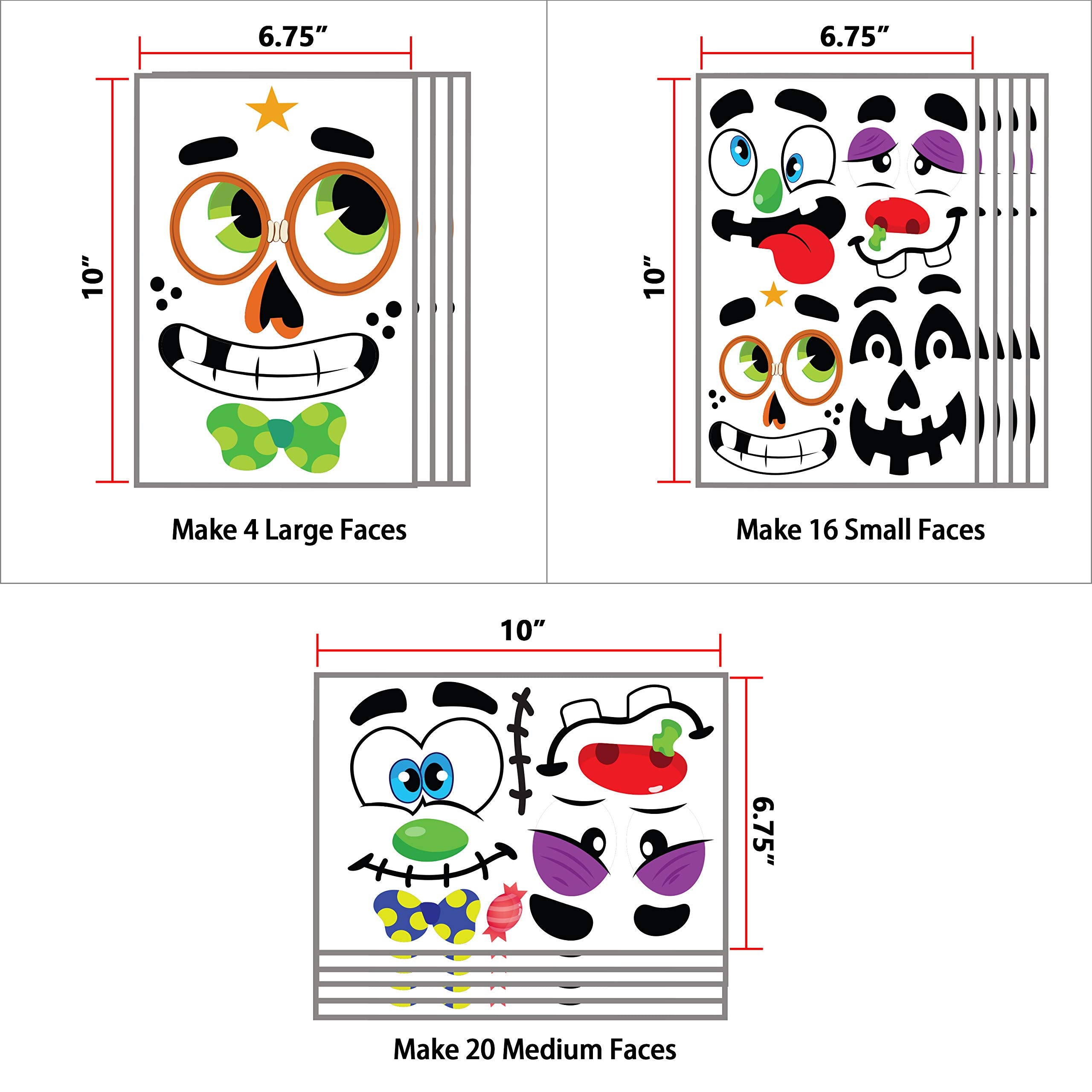 JOYIN Make 40 Faces Pumpkin Decorating Stickers with 18 Sticker Sheets in 12 Different Designs and Sizes Halloween Party Supplies Trick or Treat Party Favors
