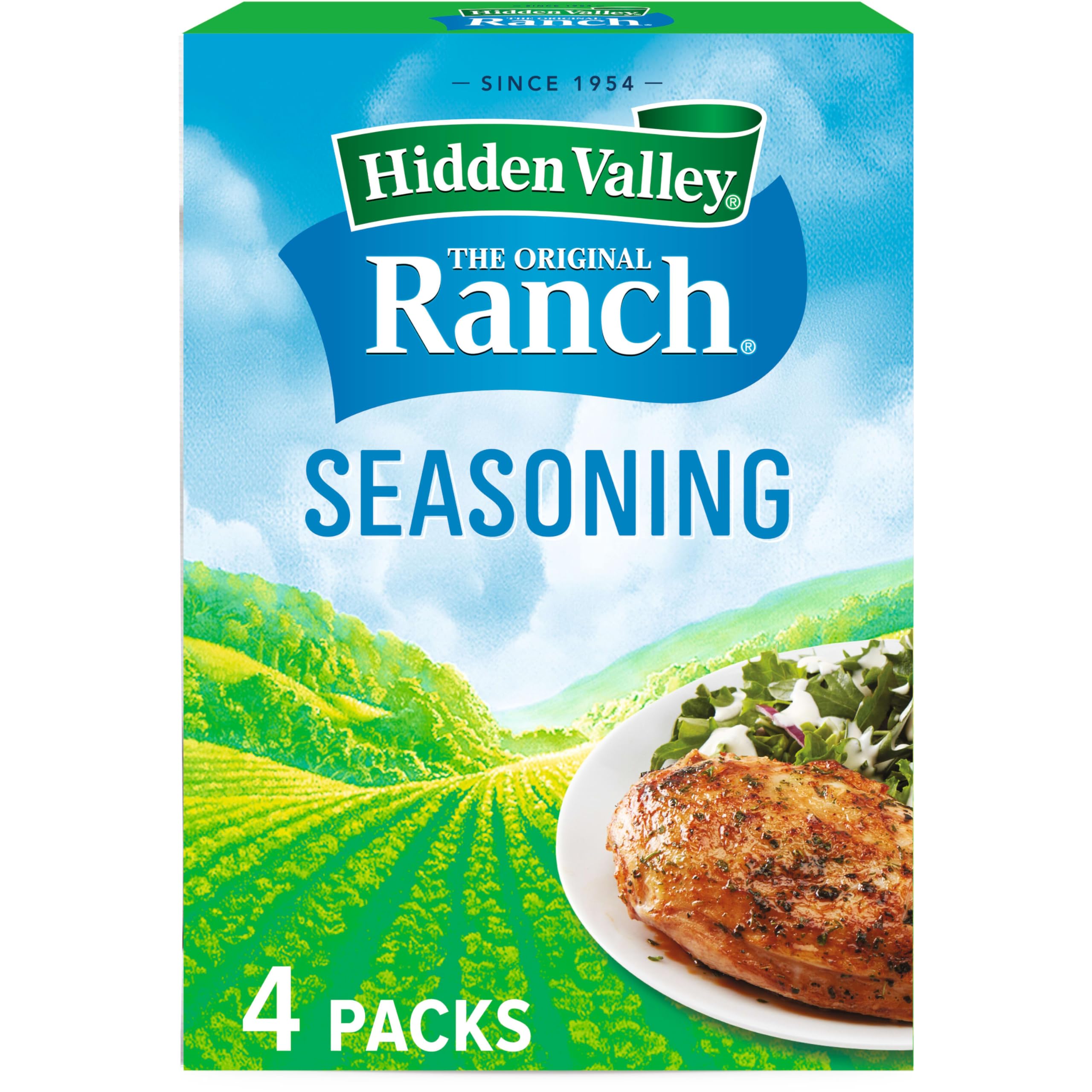 Hidden Valley Original Ranch Salad Dressing and Seasoning Mix, 1 Ounce Packet, Pack of 4 (Package May Vary)