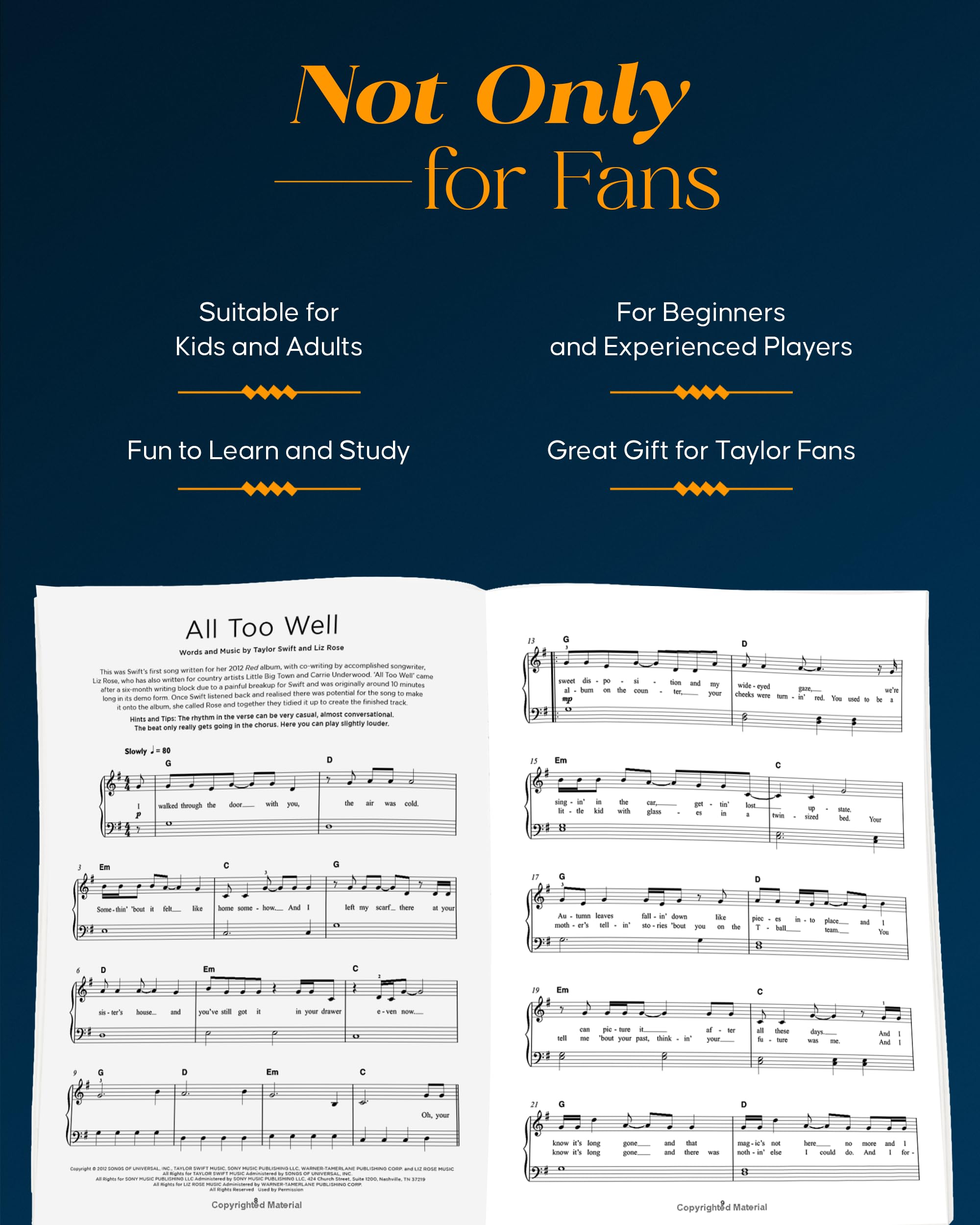 40 Taylor Swift Songs: Really Easy Piano Series with Lyrics & Performance Tips (Really Easy Piano; Hal Leonard)