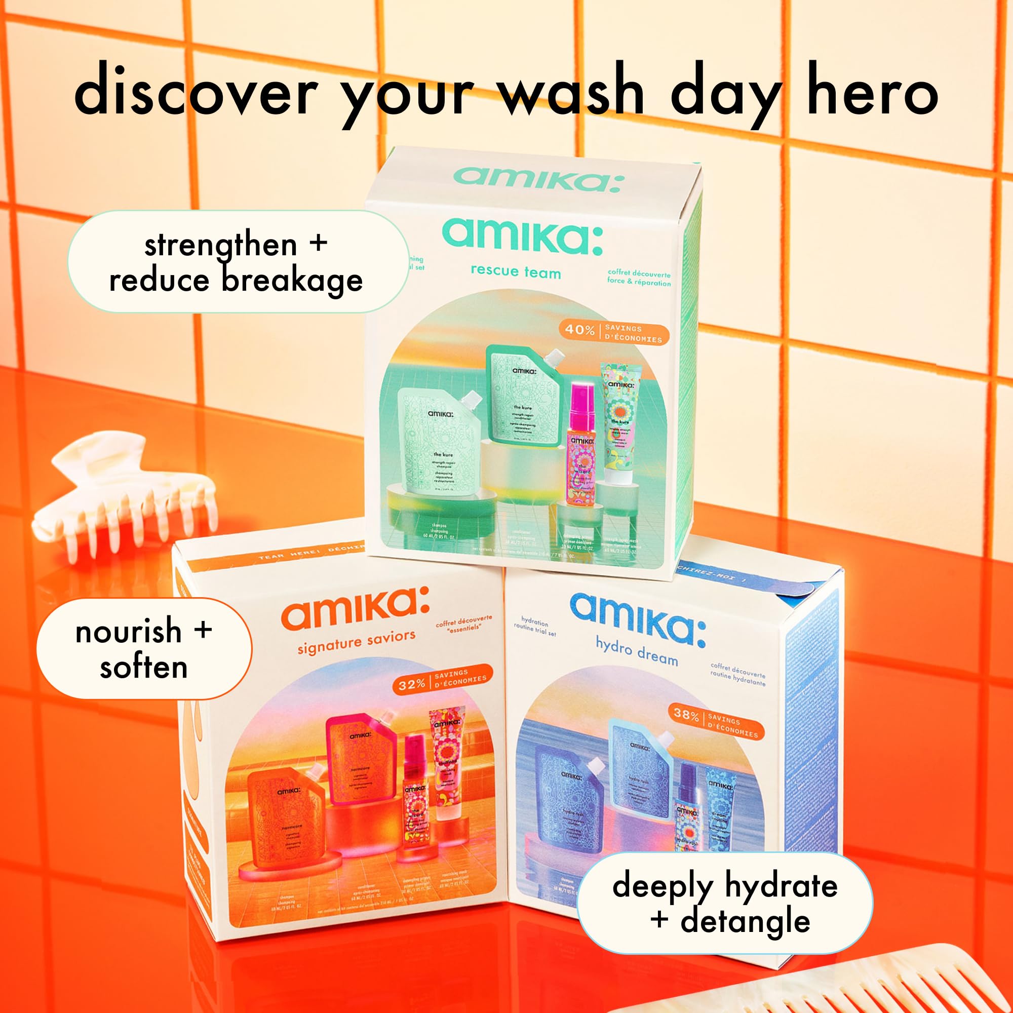 amika rescue team hair routine trial set