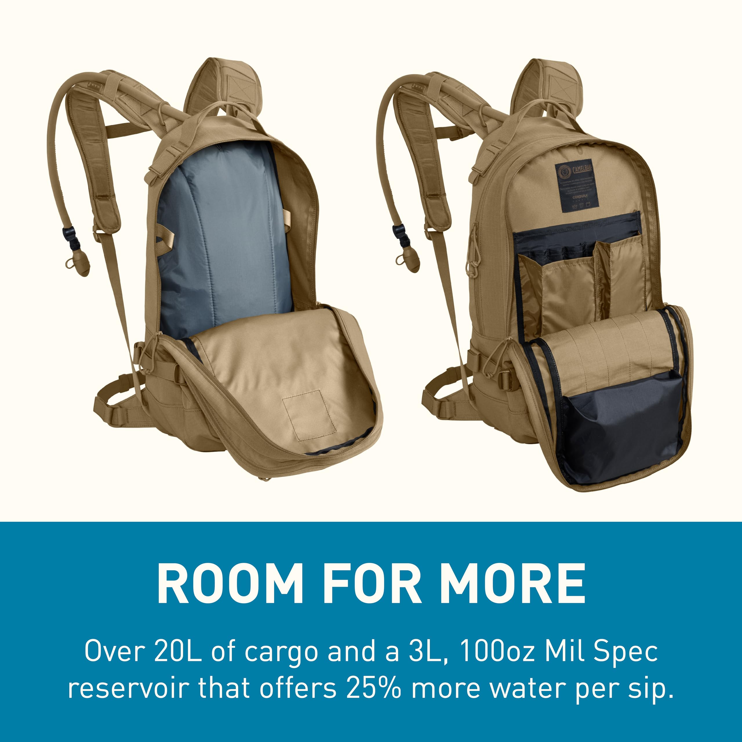 CamelBak H.A.W.G. Tactical Hydration Backpack with 100oz/3L Mil Spec Crux Reservoir Bladder - MOLLE, Multicam