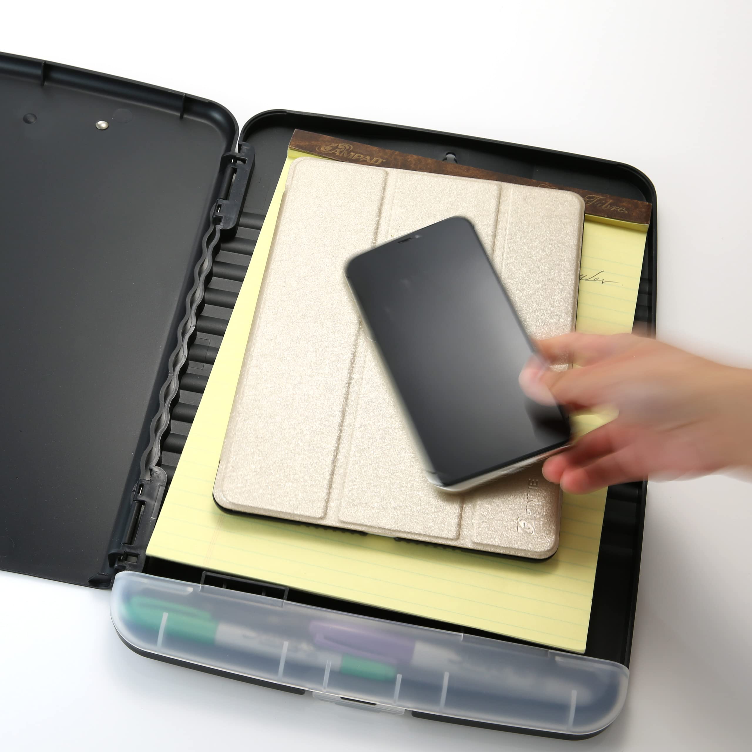 Officemate Slim Clipboard Storage Box, Charcoal (83303)