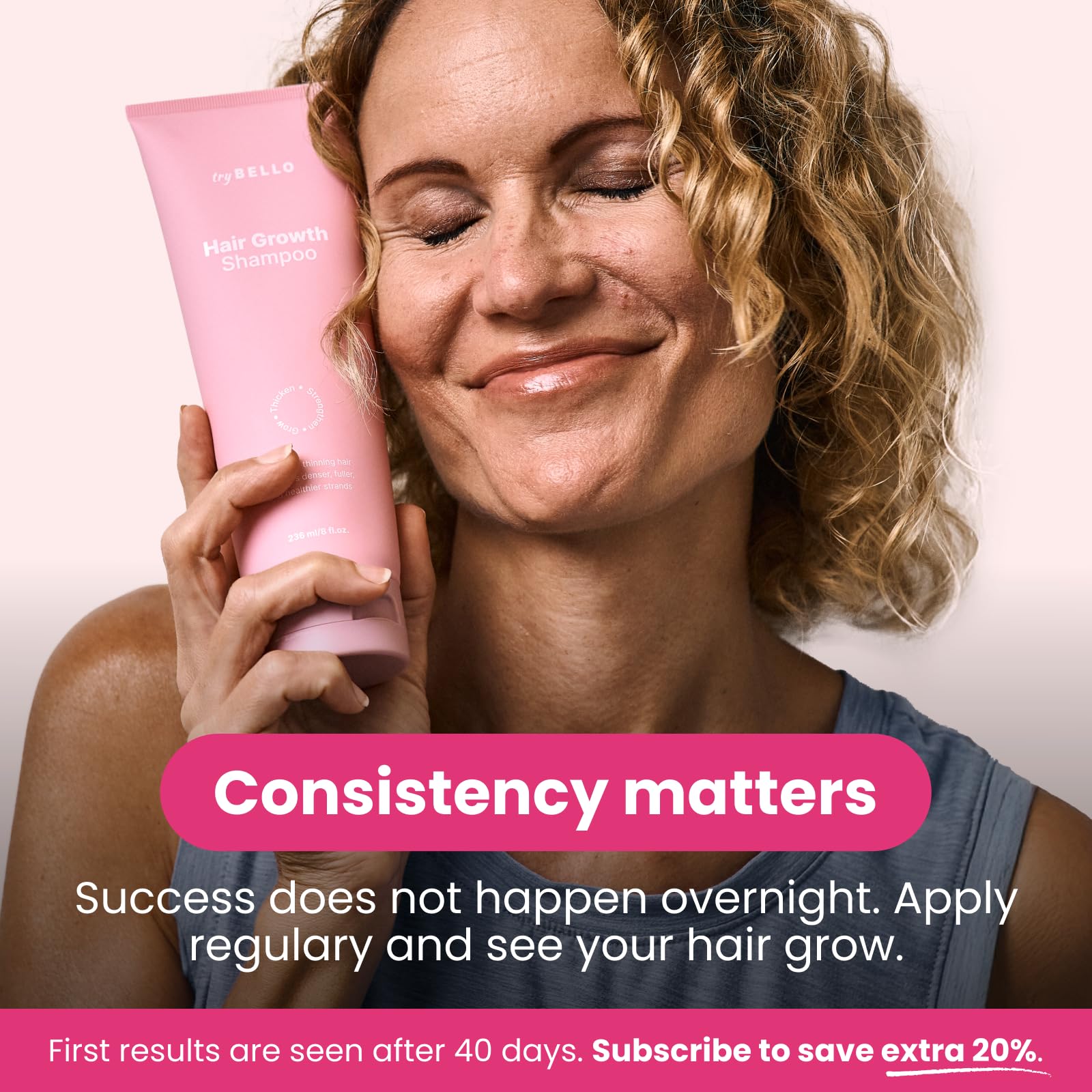 Trybello Hair Growth Shampoo with DHT Blocker | Natural Thickening & Scalp Detox | Sulfate Free & Vegan Formula | Caffeine, Aloe Vera, Turmeric, and Urucum Extract | For Any Hair Type