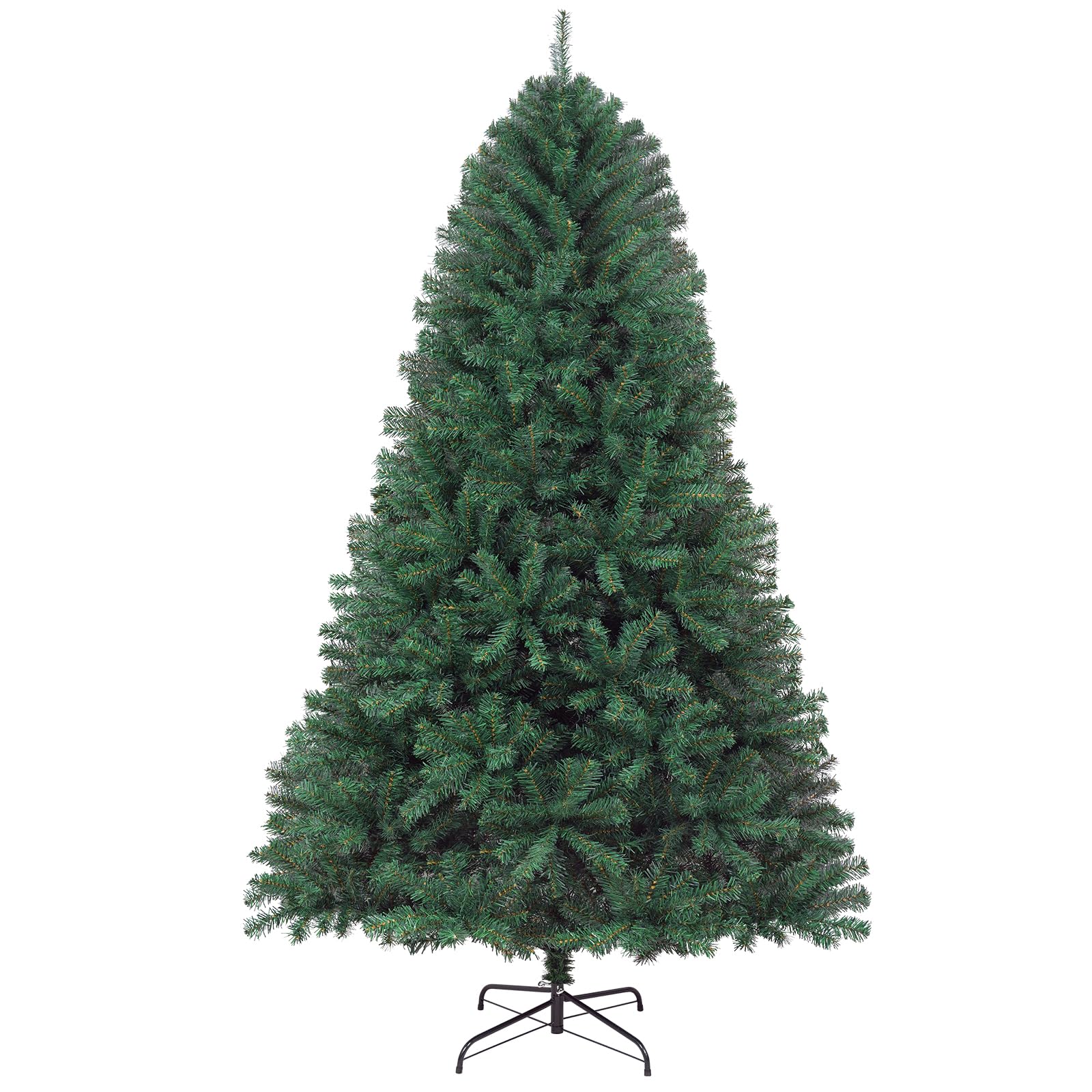 JEAREY 6ft Artificial Holiday Christmas Tree, Premium Hinged Spruce Holiday Xmas Tree for Home, Office, Party Decoration with 1000 Branch Tips, Easy Assembly, Metal Hinges & Foldadble Base, Green