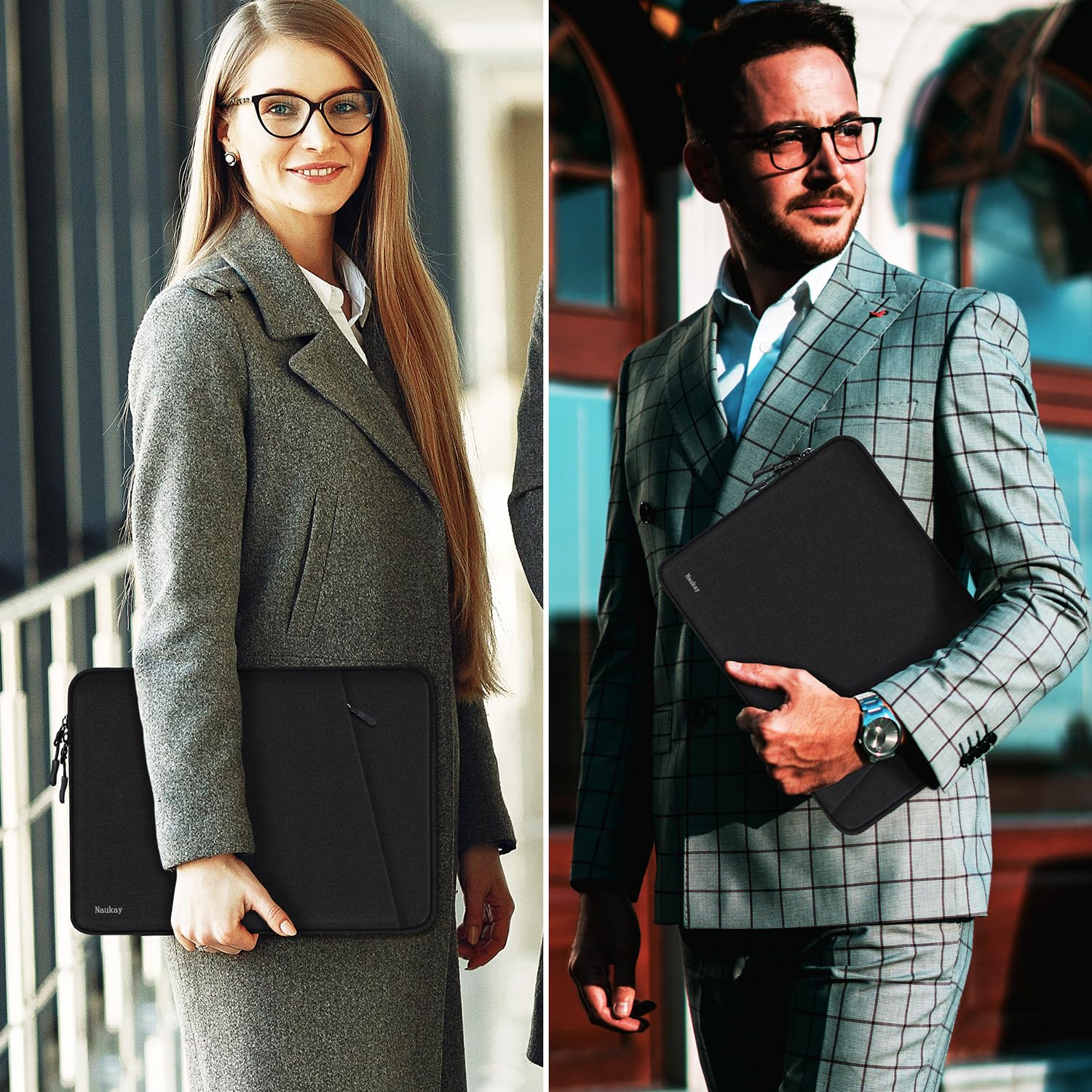 Laptop Sleeve Case 13.3 inch, Shockproof Protective Computer Cover with Accessories Pocket, Portable Laptop Bag Compatible with MacBook Air/Pro 13-13.3 inch, Compatible for MacBook Pro 14 inch, Black