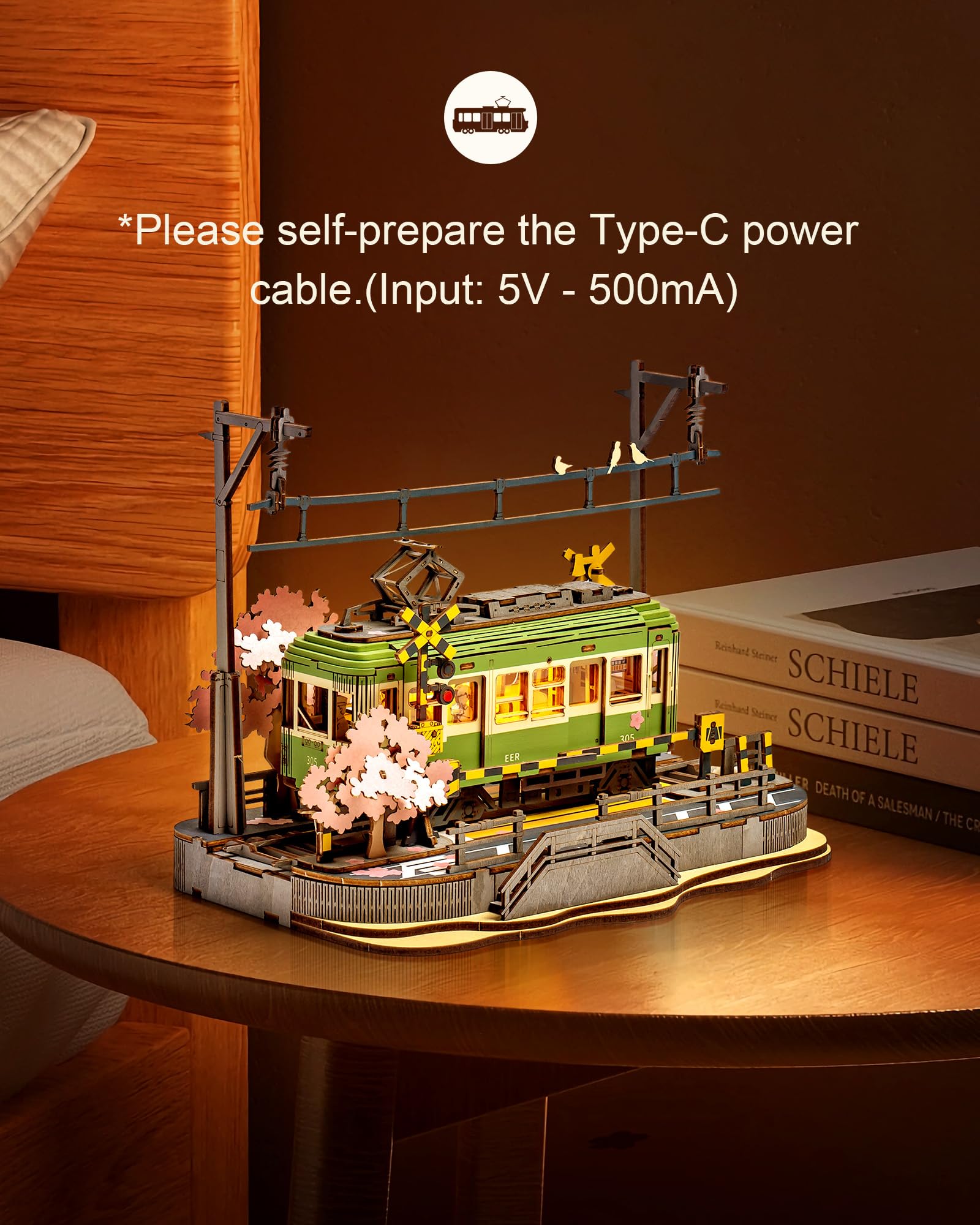 Wowood 3D Wooden Puzzles for Adults-Sakura Journey Tram, Model Car Kits Building Set for Adults, DIY Hobby Craft Kits Creative Gift STEM Toy for Girls Boys (223PCS)